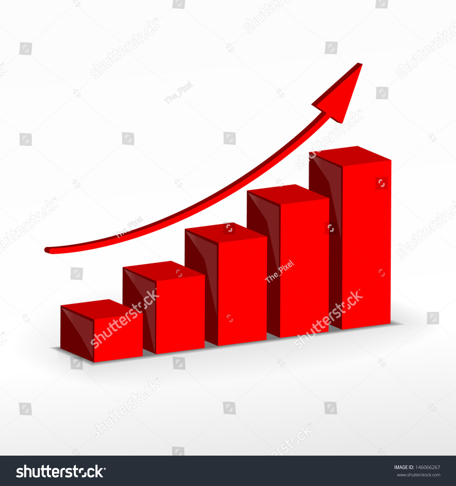 3d Growth Bar Graph. Business Concept. . Raster Version. Vector Version ...