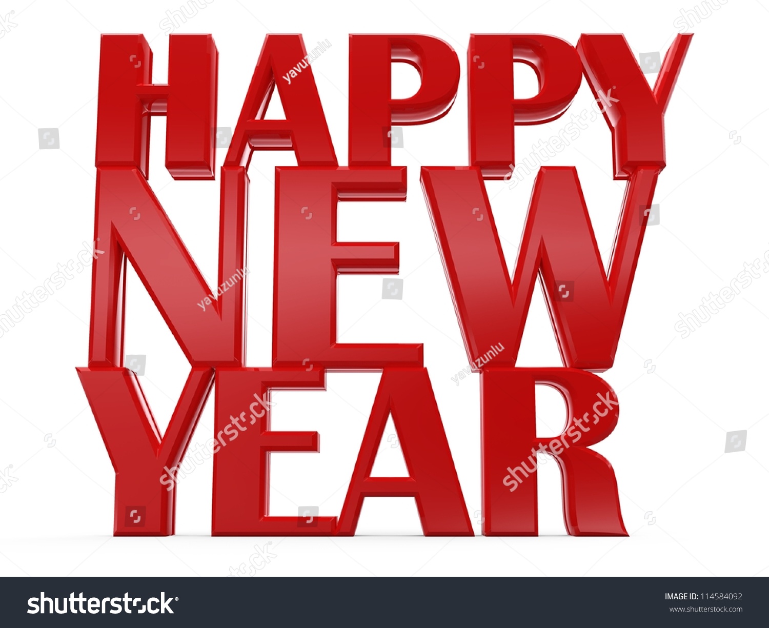 3d Happy New Year Text.. Stock Photo 114584092 : Shutterstock