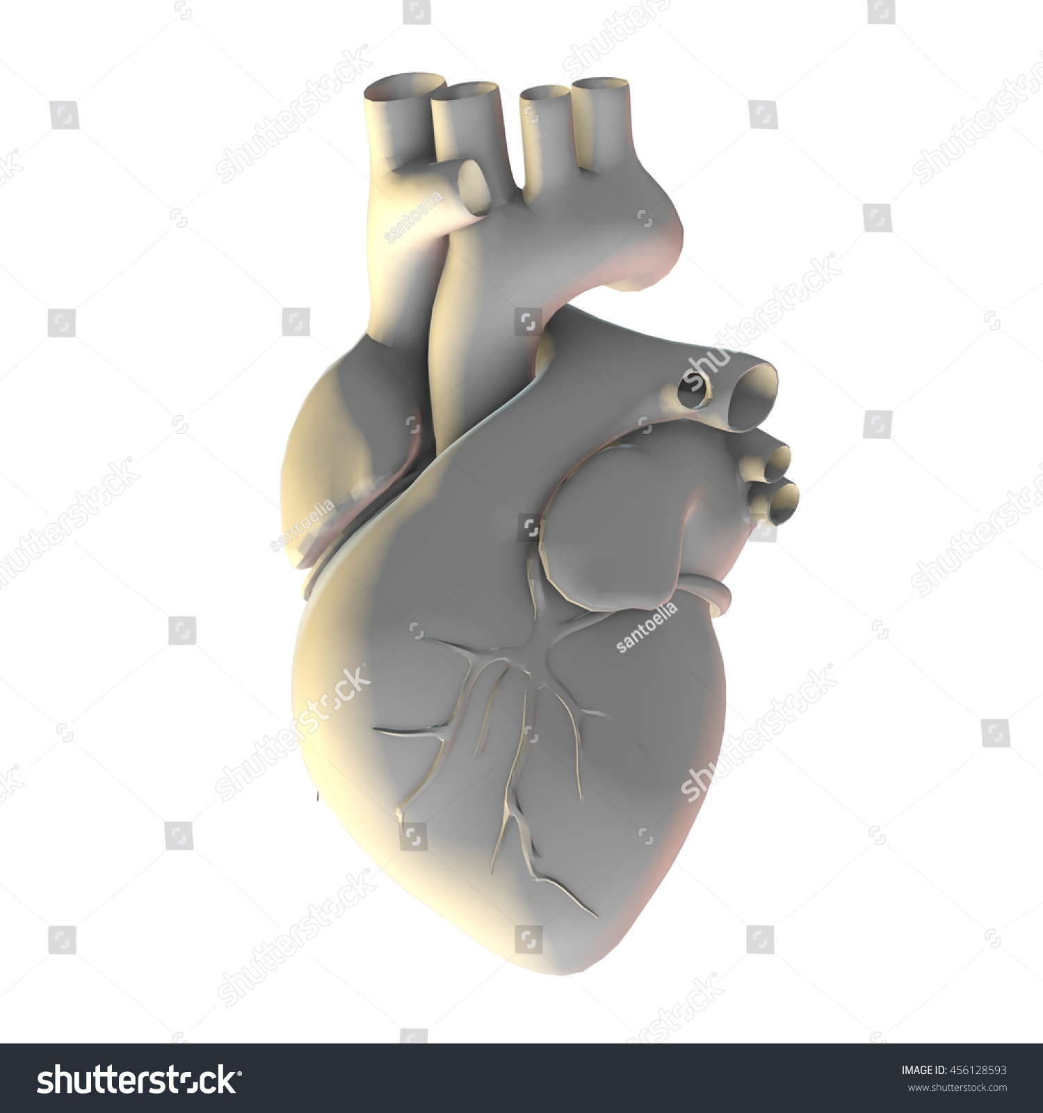 3d Hearts Render Isolated White Backgrounds Stock Illustration ...