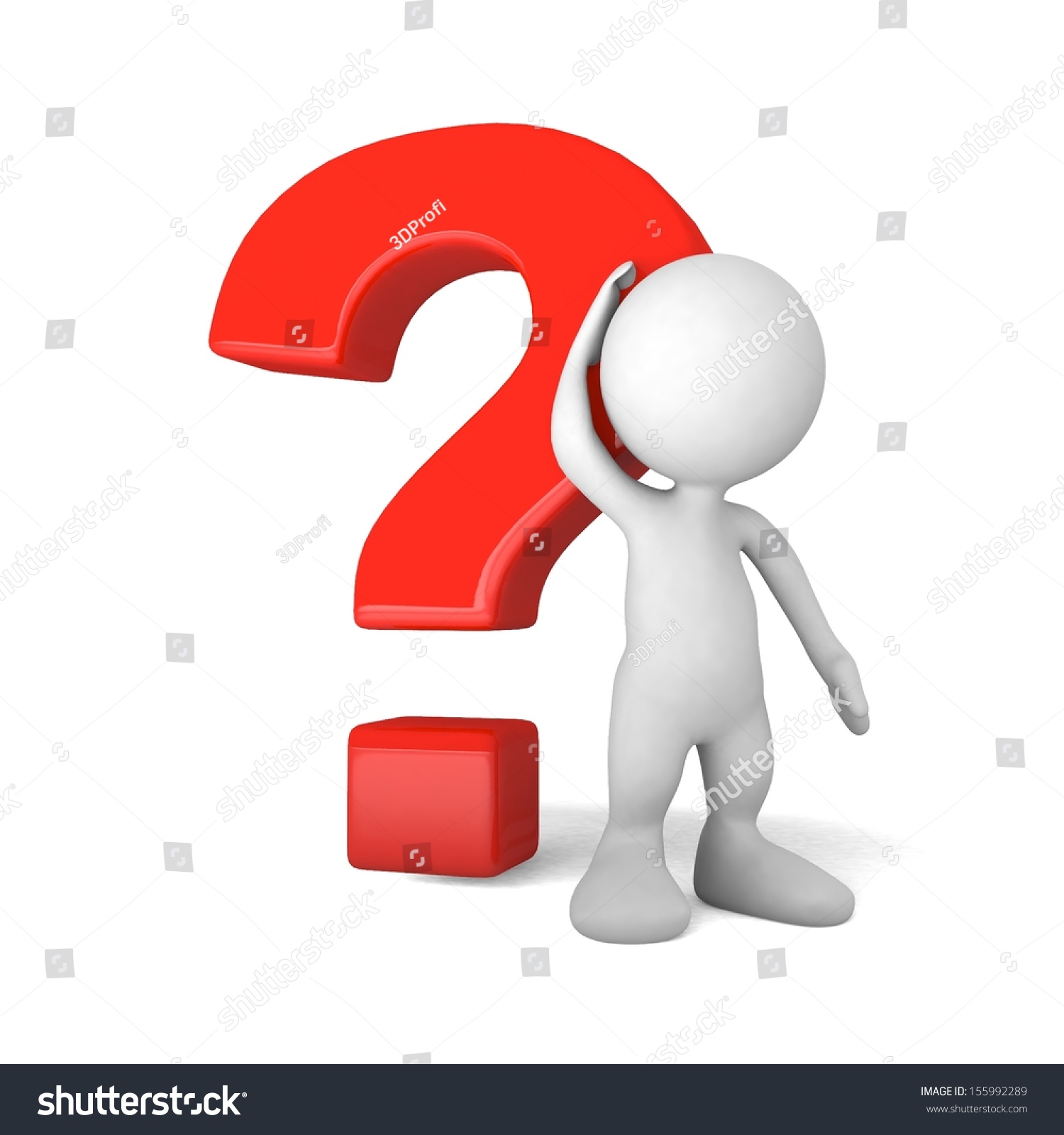 3d Human Question Mark 3d Illustration Stock Illustration 155992289 ...