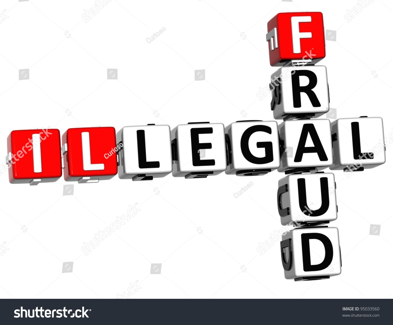 3d Illegal Fraud Crossword On White Stock Illustration 95033560
