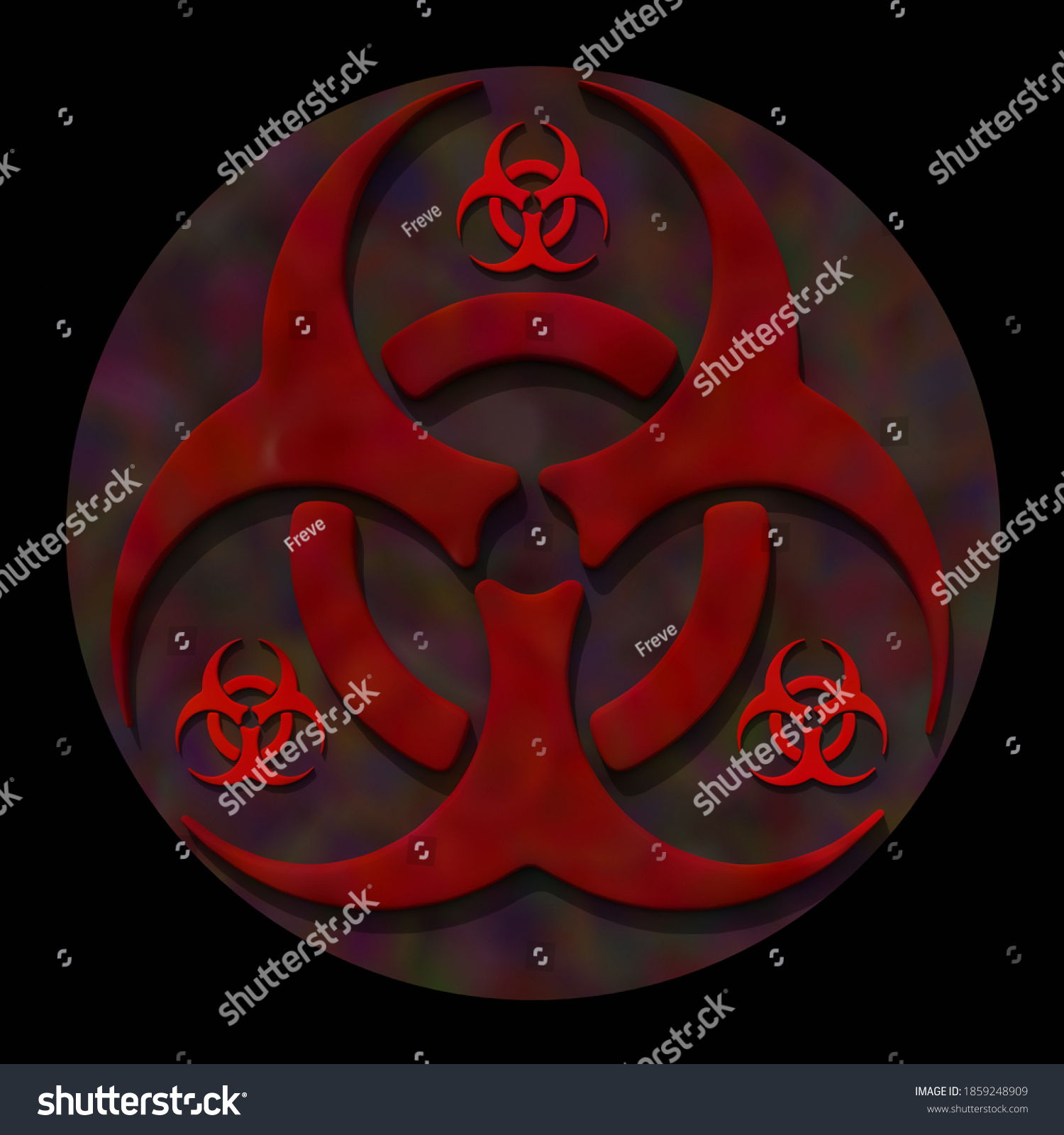 3d Illustration Biology Hazard Biohazard Sign Stock Illustration ...