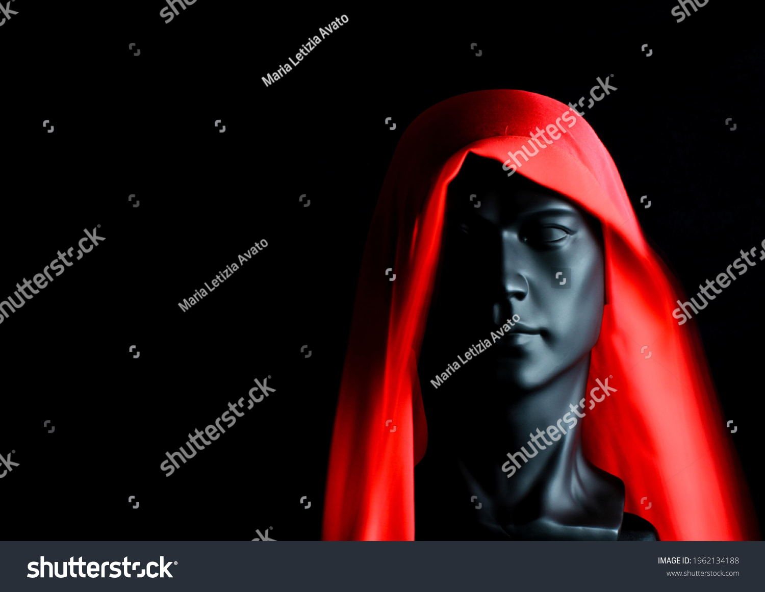 3d Illustration Black Plastic Mannequin Head Stock Photo 1962134188