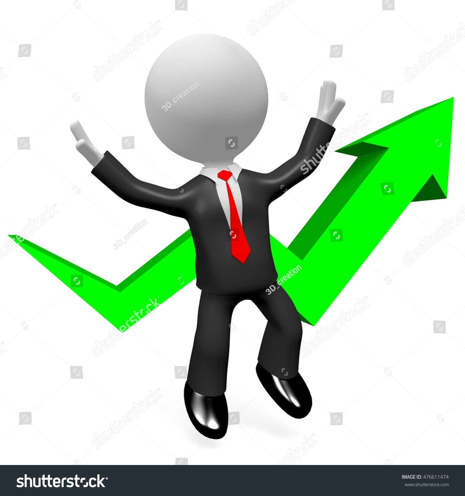 3d Illustration 3d Rendering Prosperity Chart Stock Illustration ...