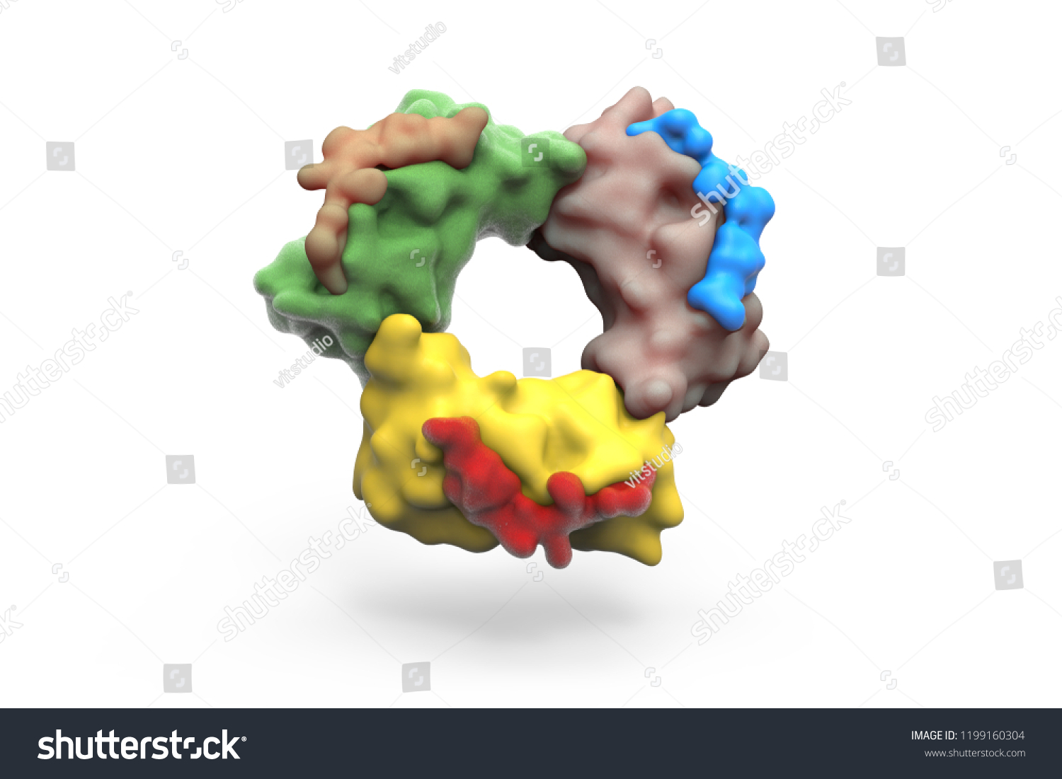 3d Illustration Dna Polymerase Crystal Structure 스톡 일러스트 1199160304