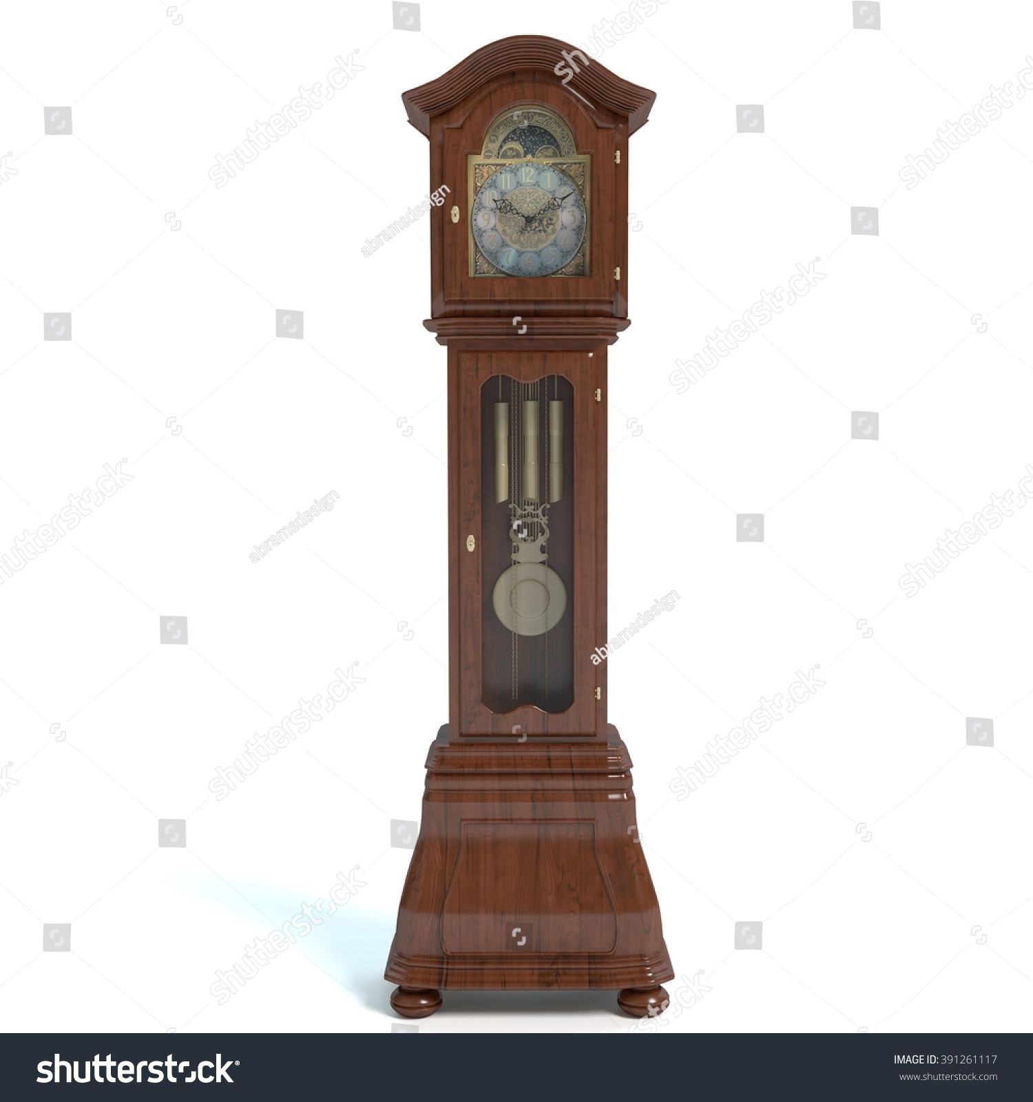 3d Illustration Grandfather Clock Stock Illustration 391261117 ...