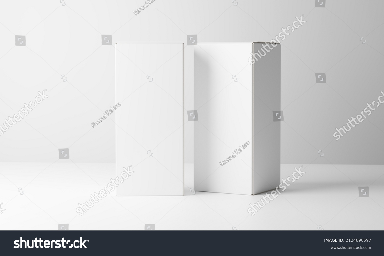 3d Illustration Empty White Box Mockup Stock Illustration 2124890597 ...