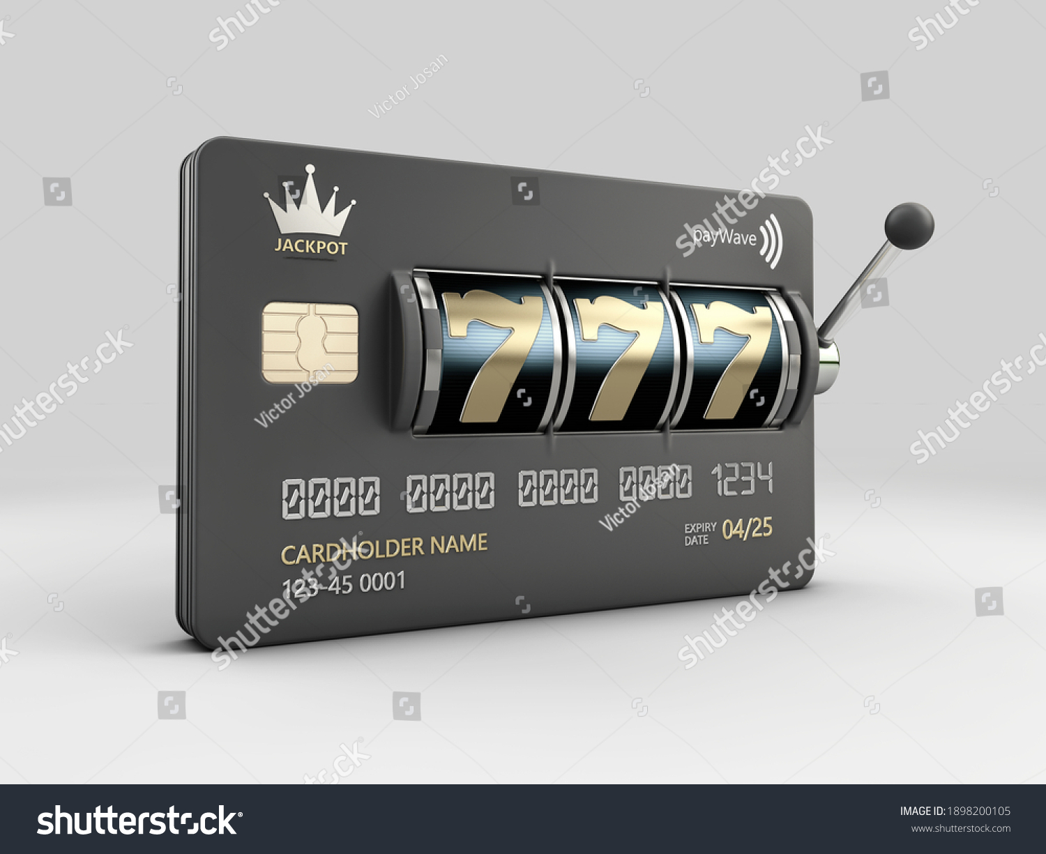 3d Illustration Bank Card Slot Machine Stock Illustration 1898200105