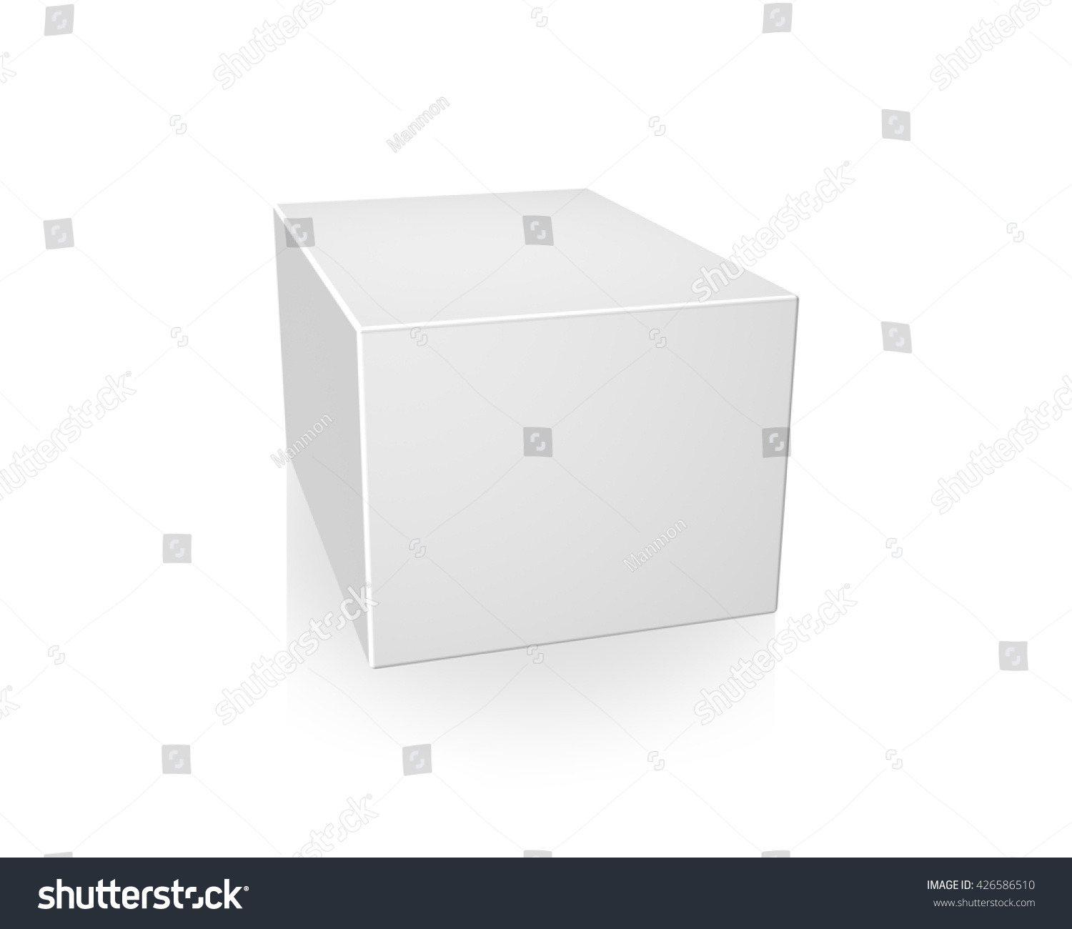 3d Illustration Blank Box On White Stock Illustration 426586510 ...