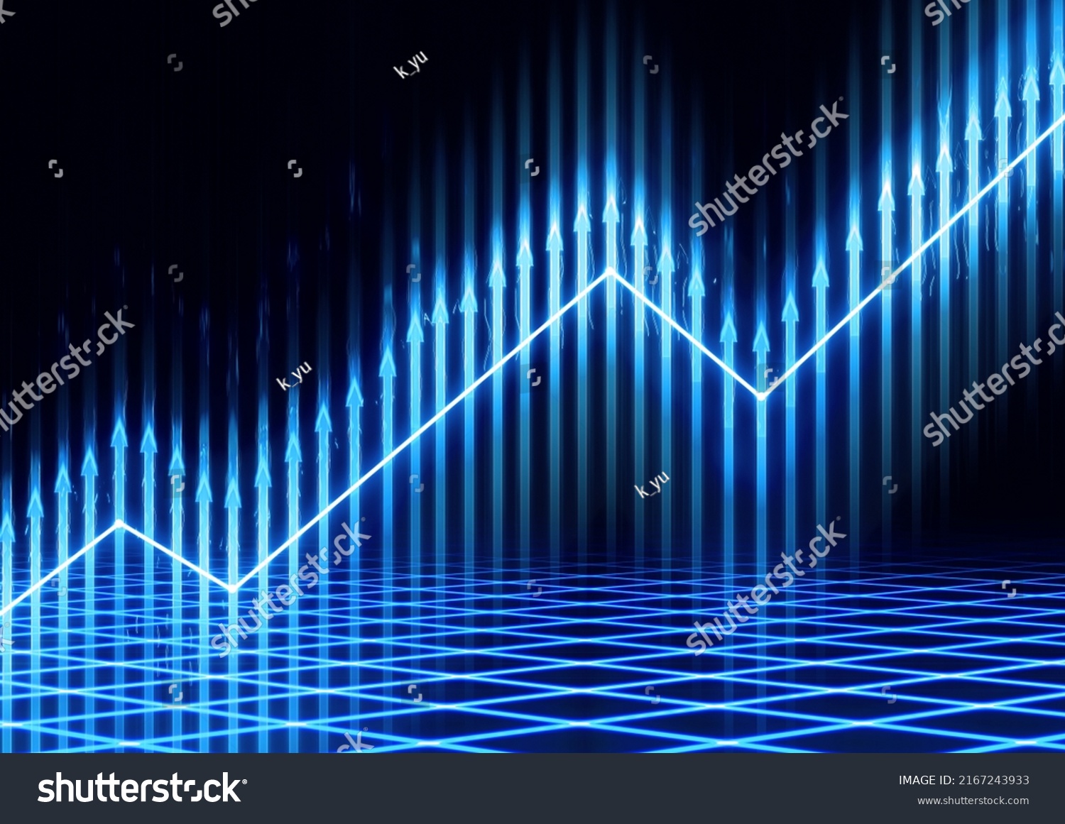 3d Illustration Blue Light Chart Graph Stock Illustration 2167243933