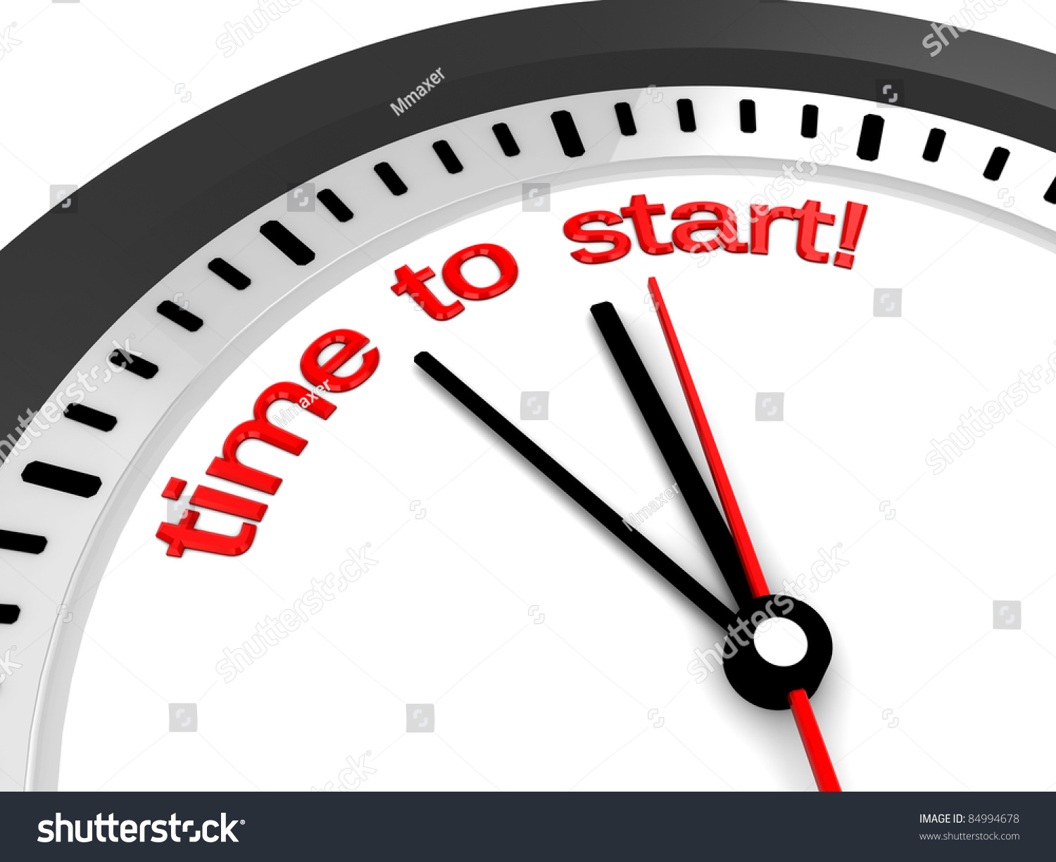 3d Illustration Of Clock With 'Time To Start' Sign - 84994678 ...