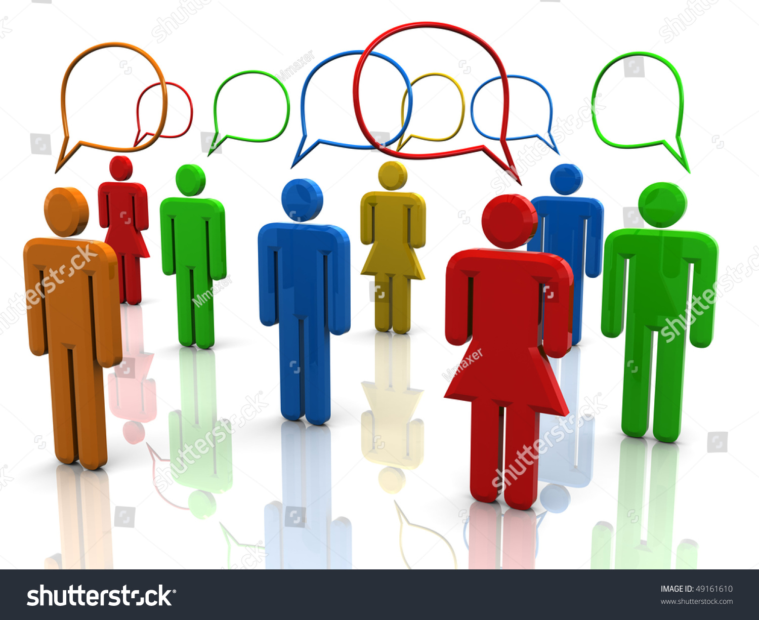 3d Illustration Of Colorful People Symbols Over White Background ...