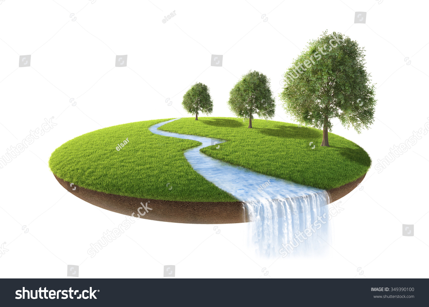 3d Illustration Cross Section Ground Grass Stock Illustration 349390100 ...