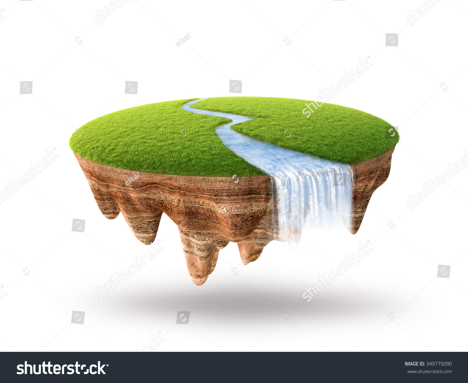 3d Illustration Cross Section Ground Grass Stock Illustration 349775090