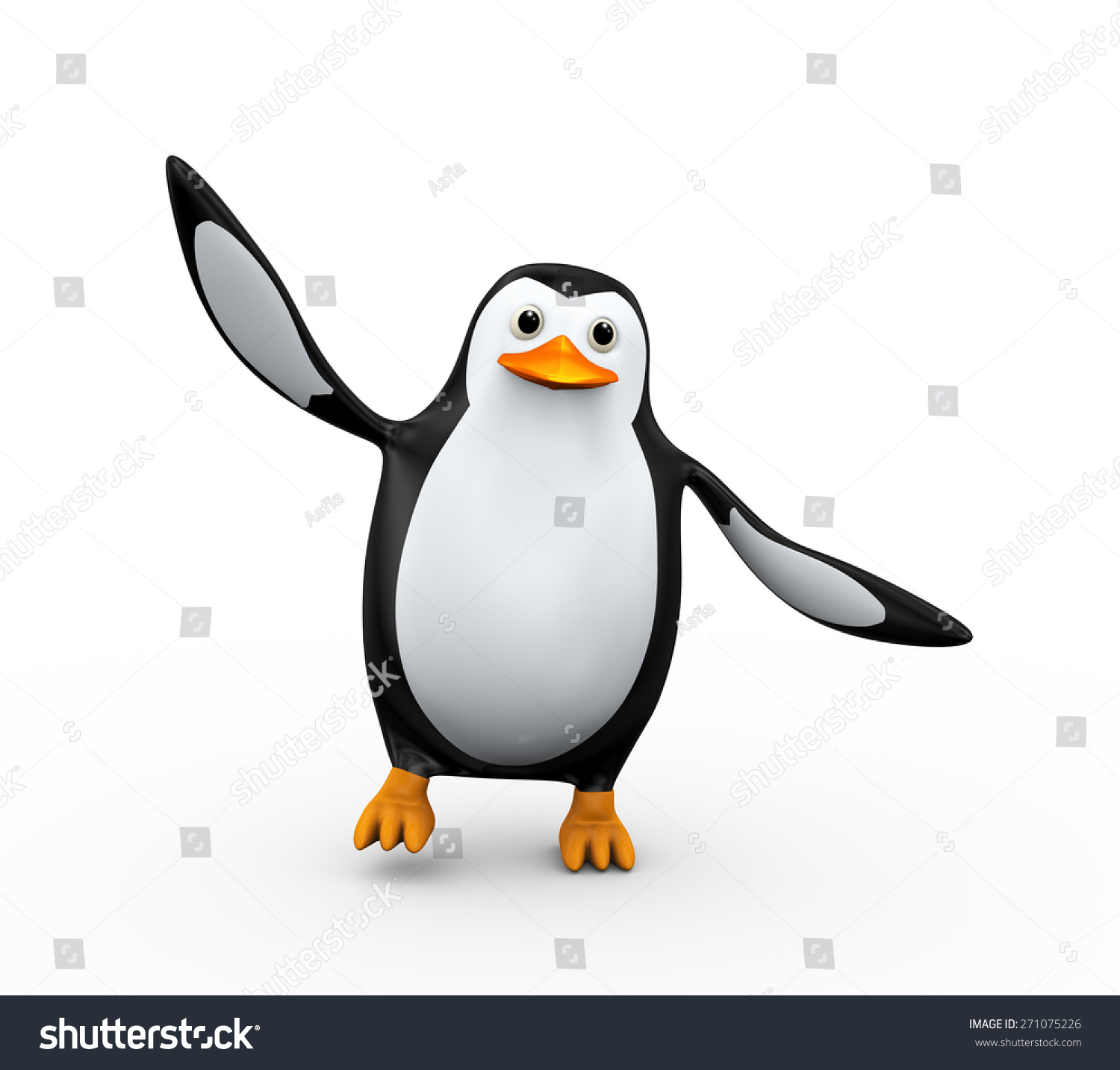 3d Illustration Of Cute Happy Penguin Dancing 271075226 Shutterstock