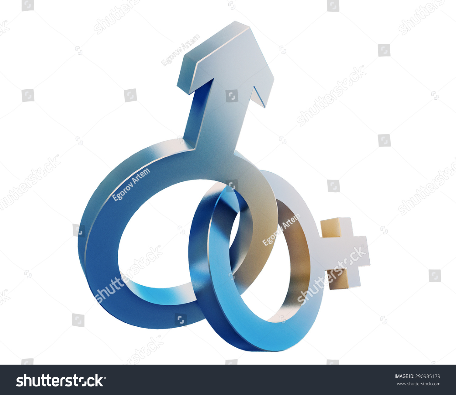 3d Illustration Gender Symbols Isolated On ภาพประกอบสต็อก 290985179