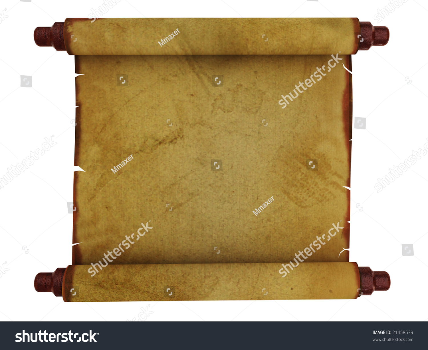 3d Illustration Old Paper Scroll Isolated Stock Illustration 21458539 ...