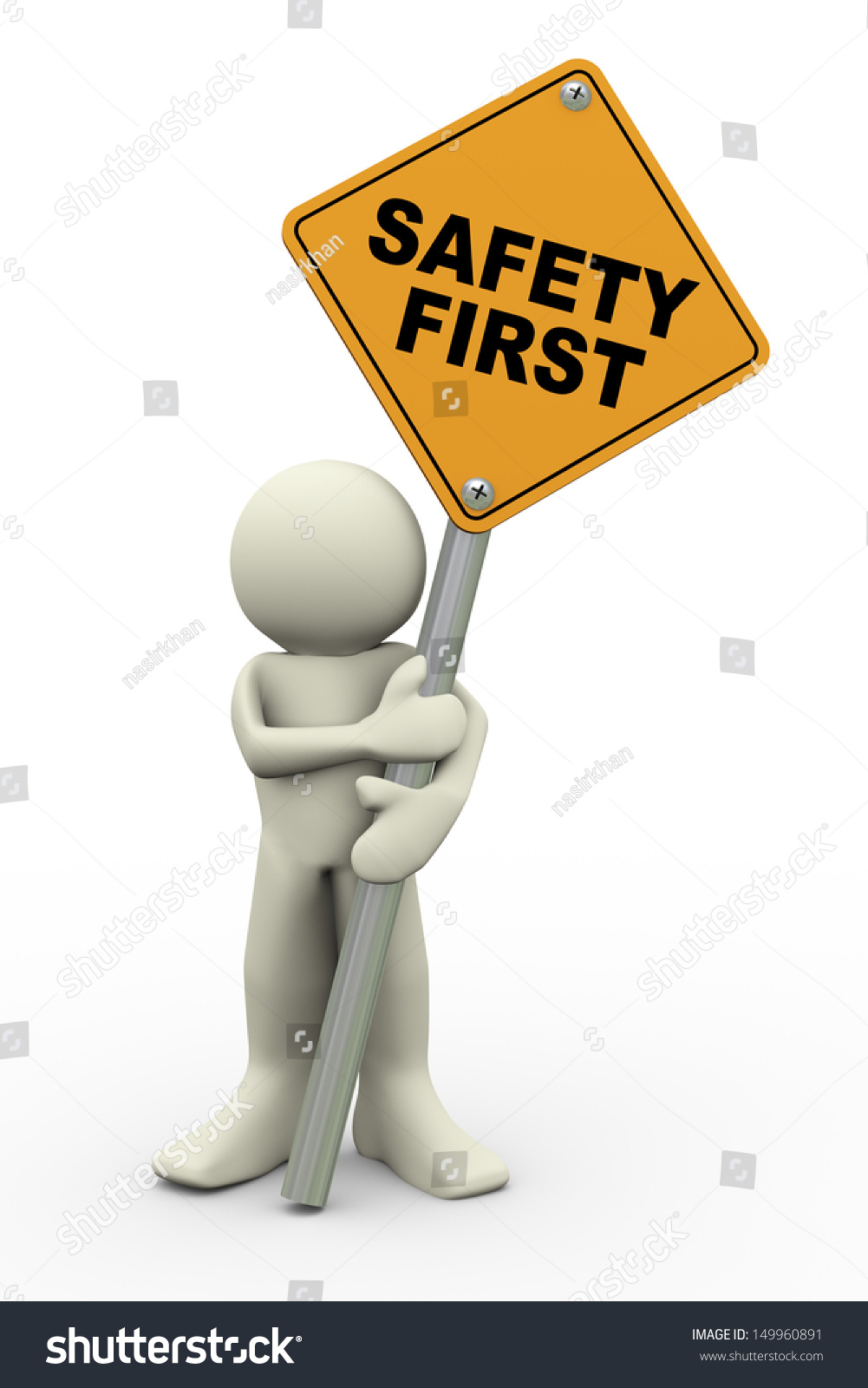 3d Illustration Person Holding Road Sign Stock Illustration 149960891