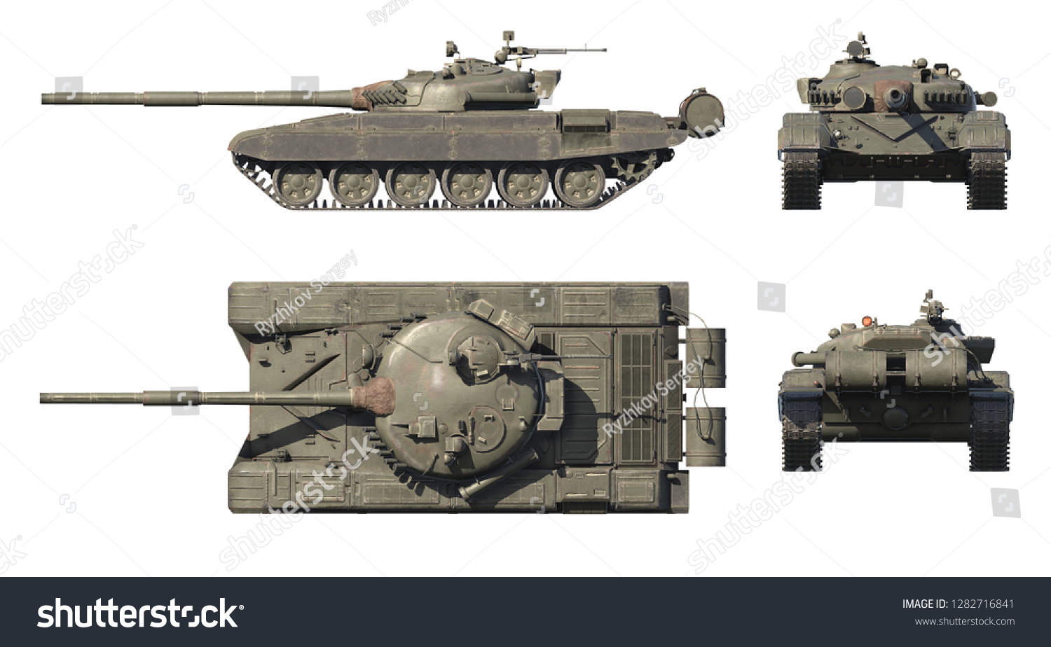 3d Illustration Russian Main Battle Tank Stock Illustration