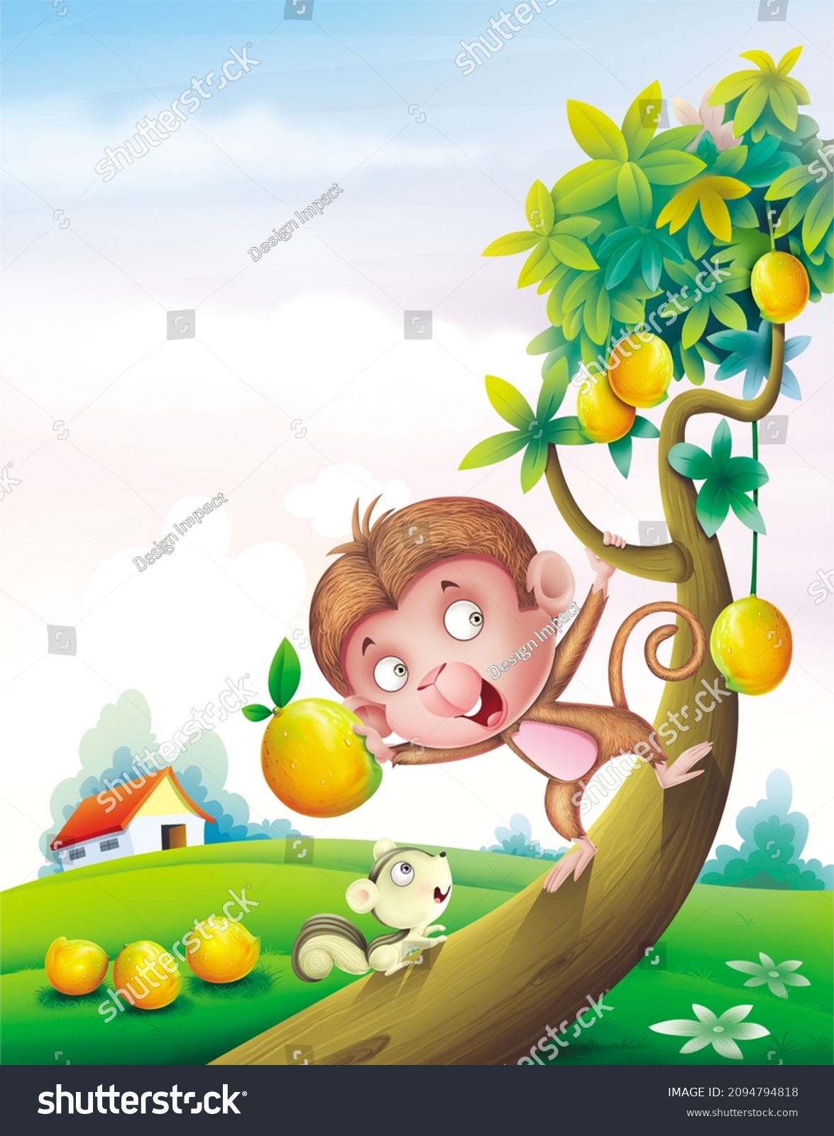 413 Monkey on mango tree Images Stock Photos Vectors Shutterstock