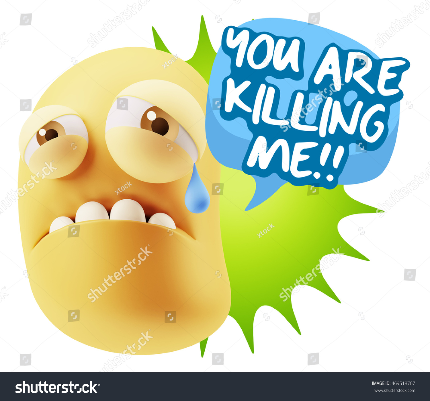 3d Illustration Sad Character Emoji Expression Stock Illustration