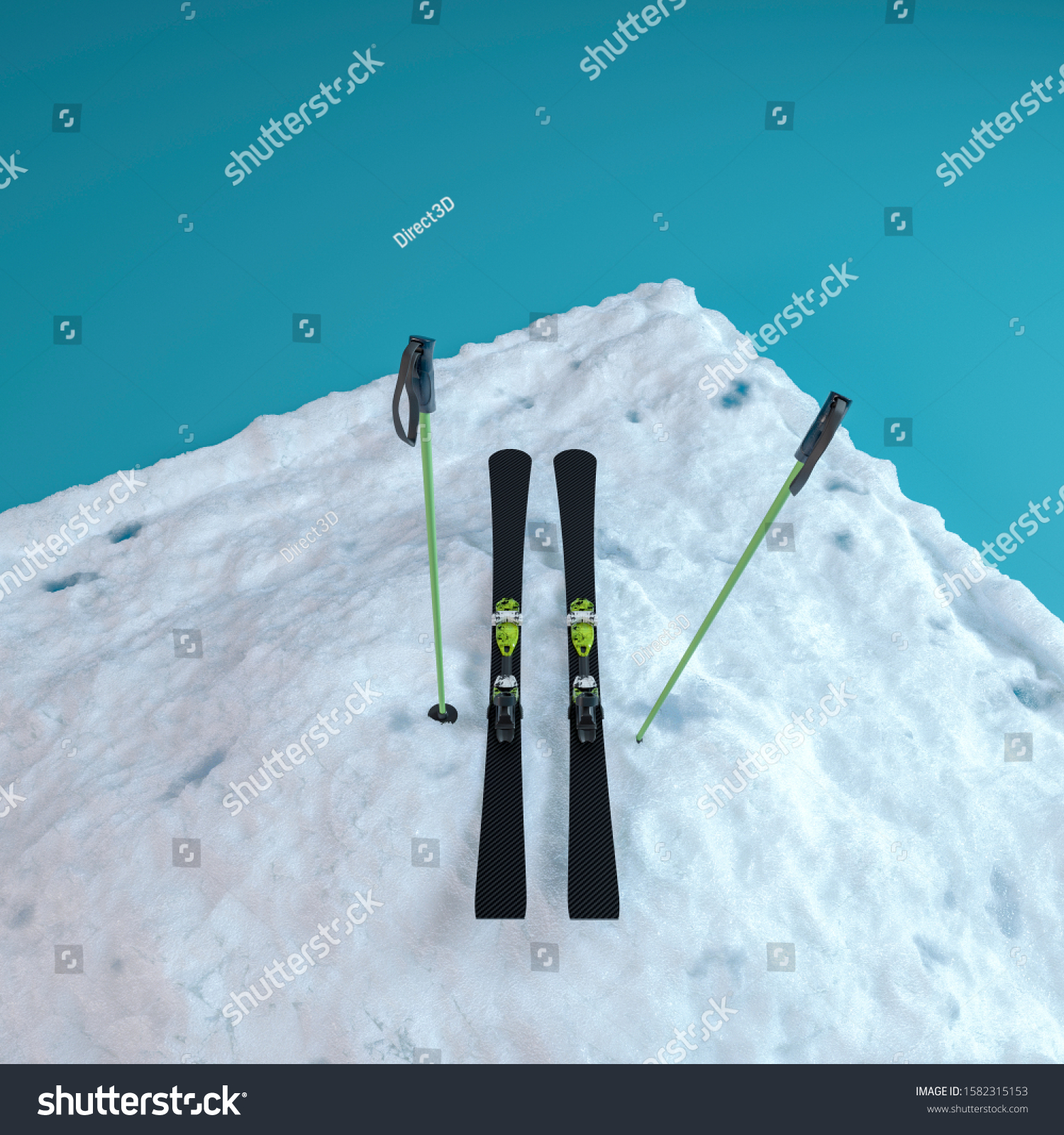 Download 3d Image Back View Mountain Ski Stock Illustration 1582315153