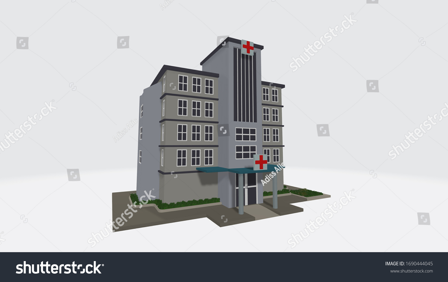 3d Isometric Hospital Building 3d Illustration Stock Illustration ...