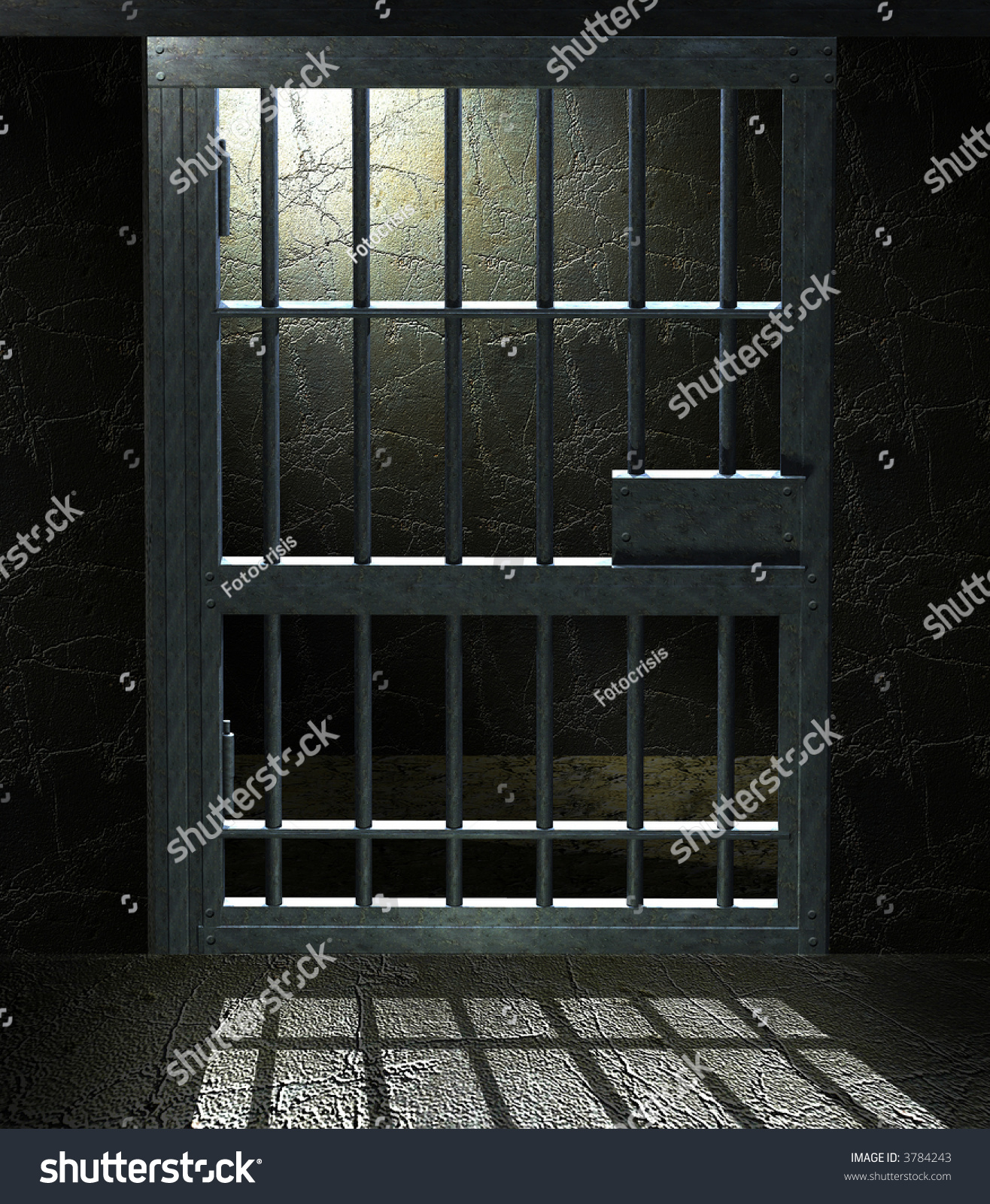 3d Jail Cell Door Dramatic Light Stock Illustration 3784243 - Shutterstock