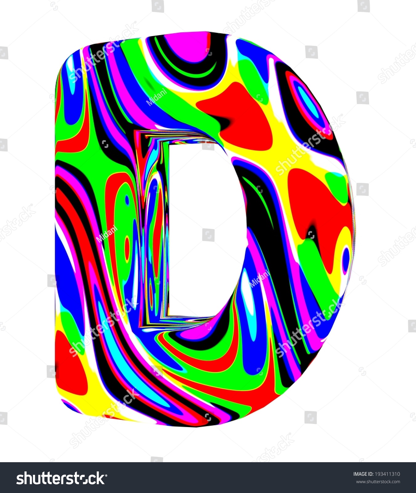 3d Letter D Colored With Bright Colors Stock Photo 193411310 : Shutterstock