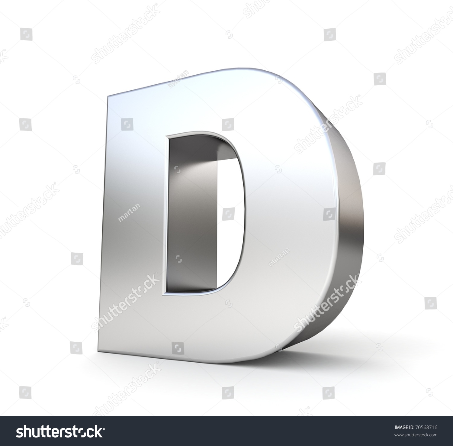 3d Letter D From My Metal Letter Collection Stock Photo 70568716 ...