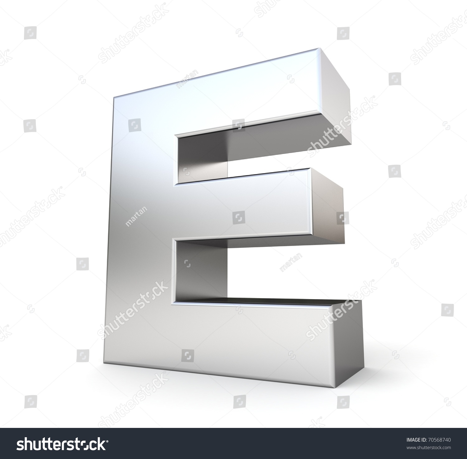 3d Letter E From My Metal Letter Collection Stock Photo 70568740 ...