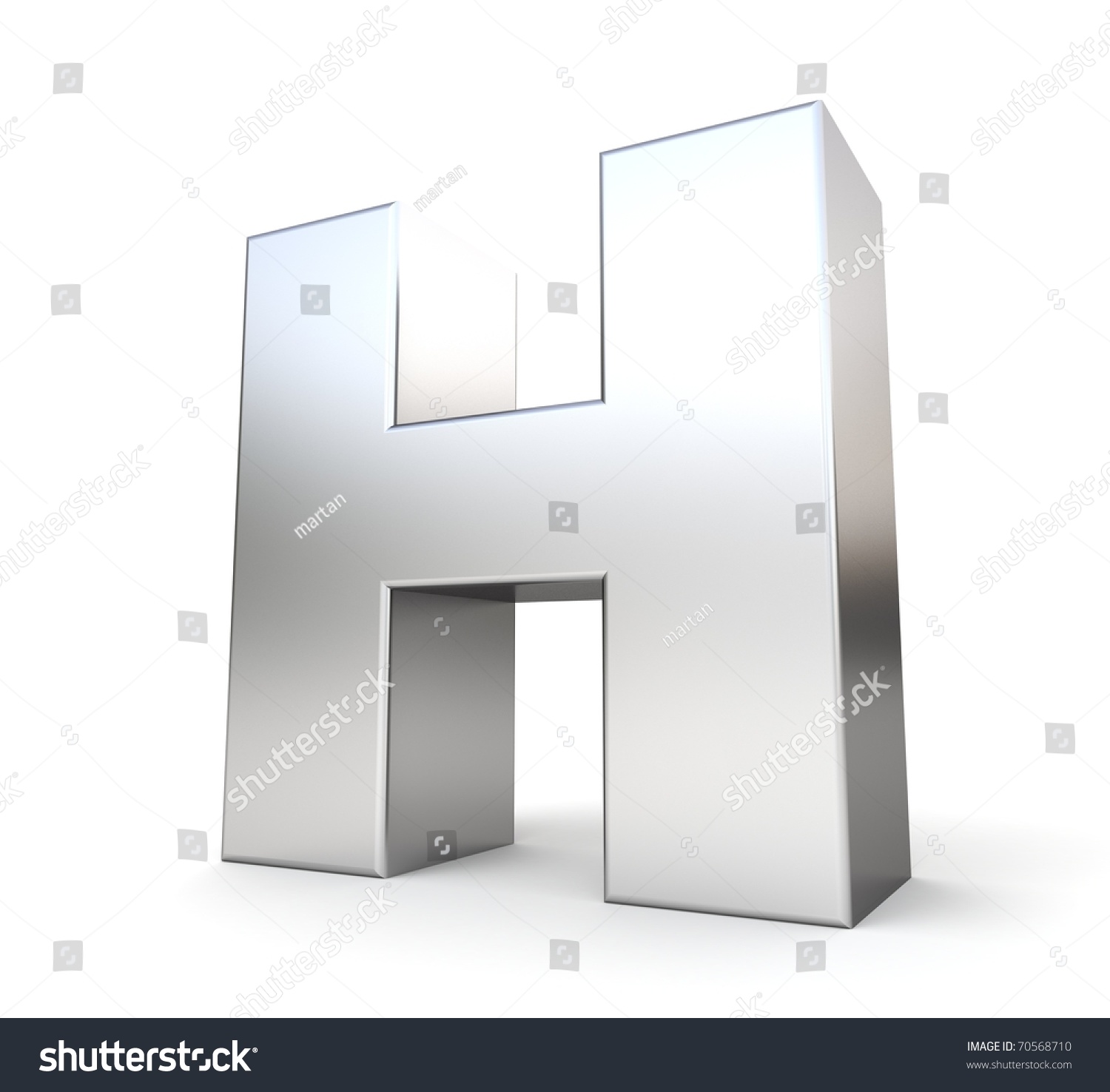 3d Letter H My Metal Letter Stock Illustration 70568710 - Shutterstock