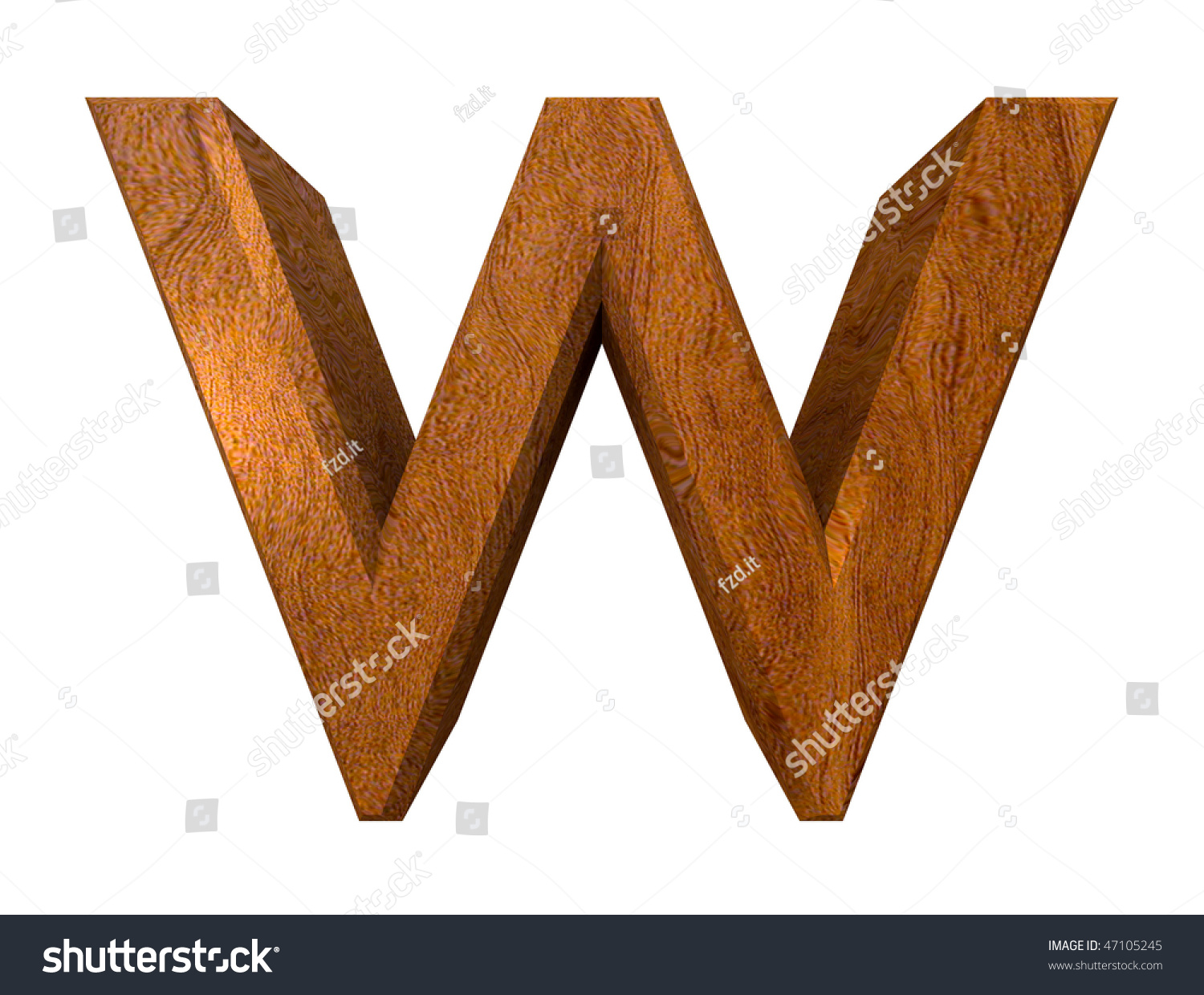 3d Letter W Wood Stock Illustration 47105245 - Shutterstock