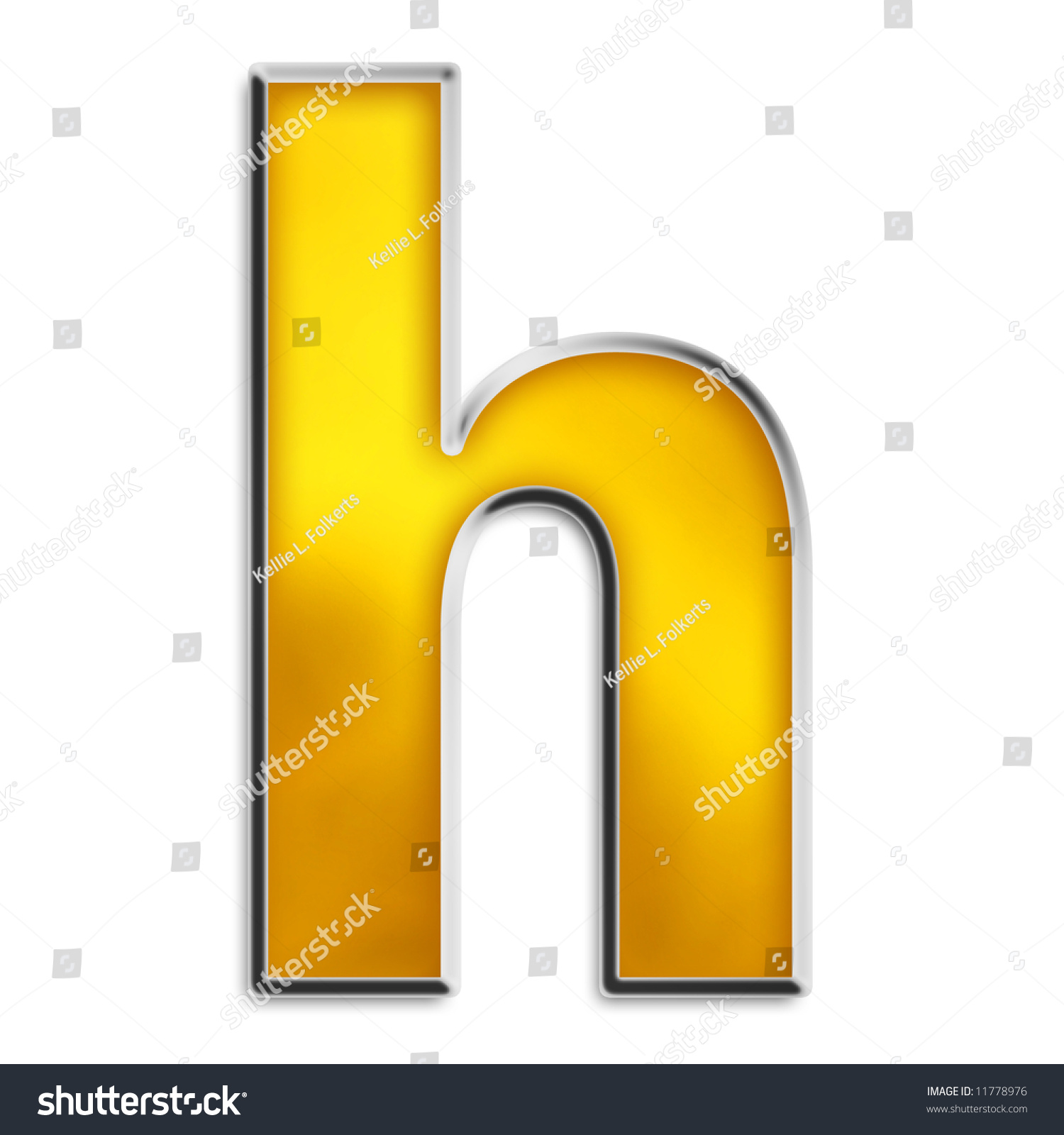 3d Lowercase H Shiny Yellow Gold Stock Illustration 11778976 - Shutterstock
