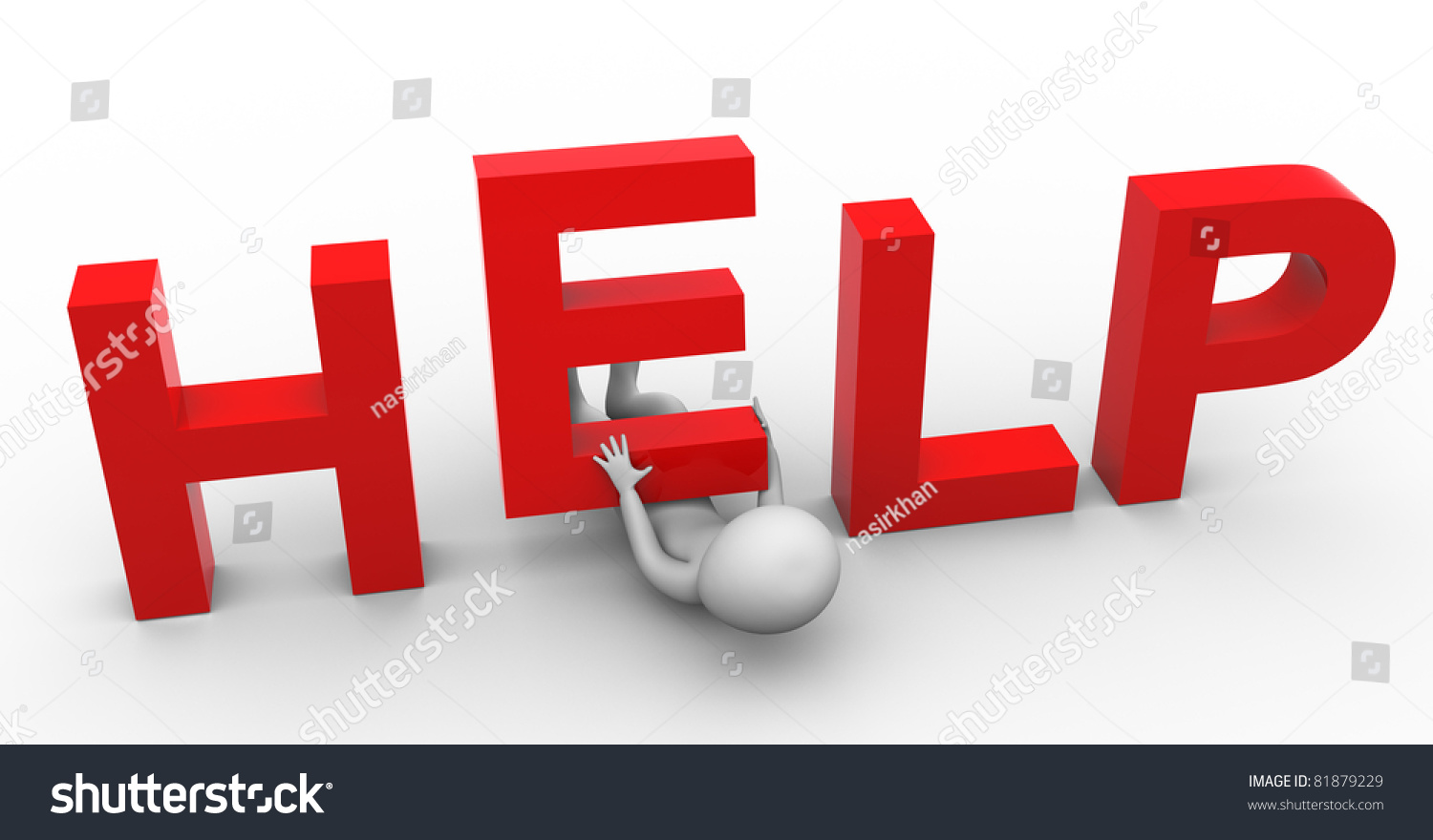 3d Man Calling Help Stock Illustration 81879229 | Shutterstock