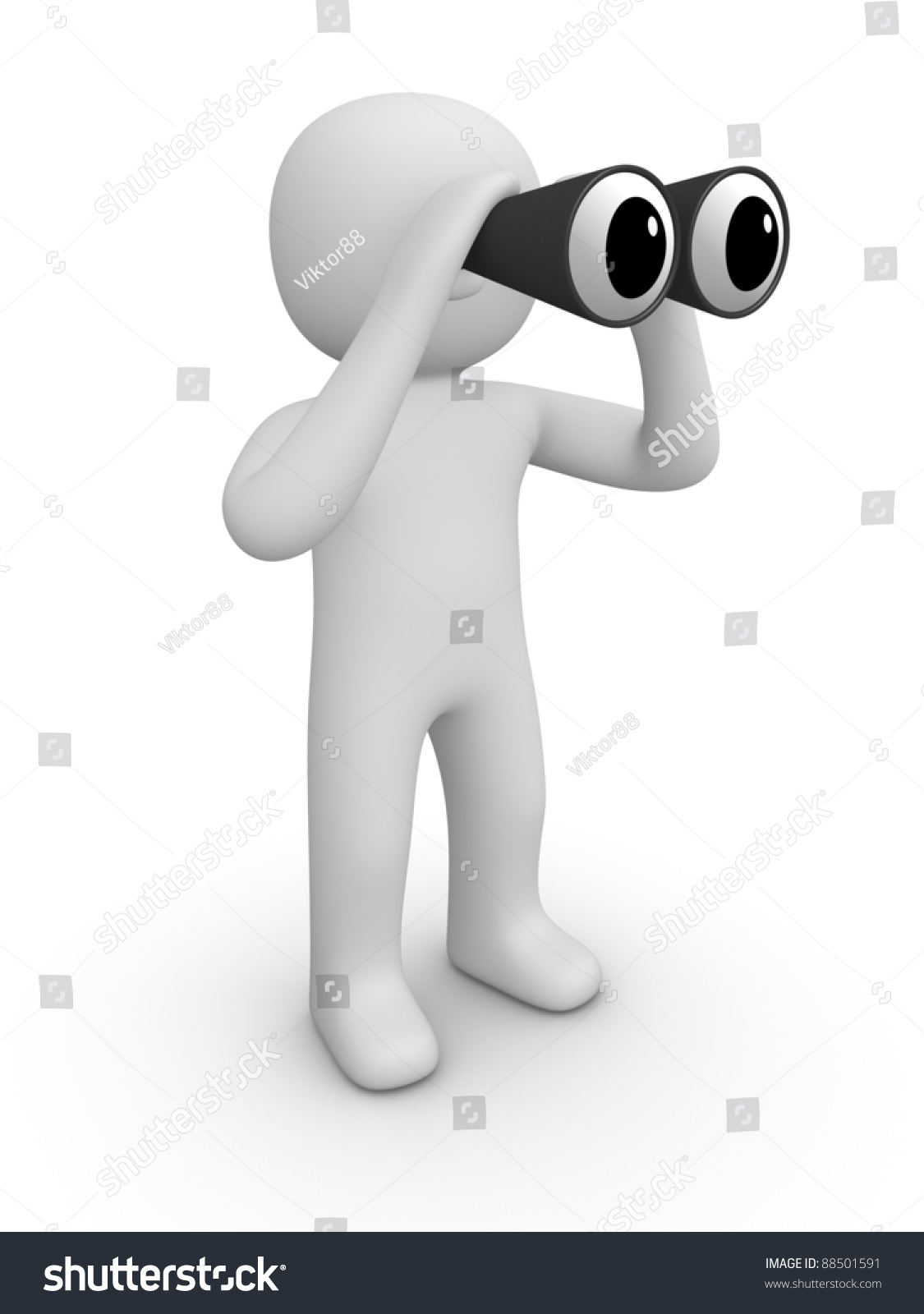 3d Man Binoculars Stock Illustration 88501591 | Shutterstock