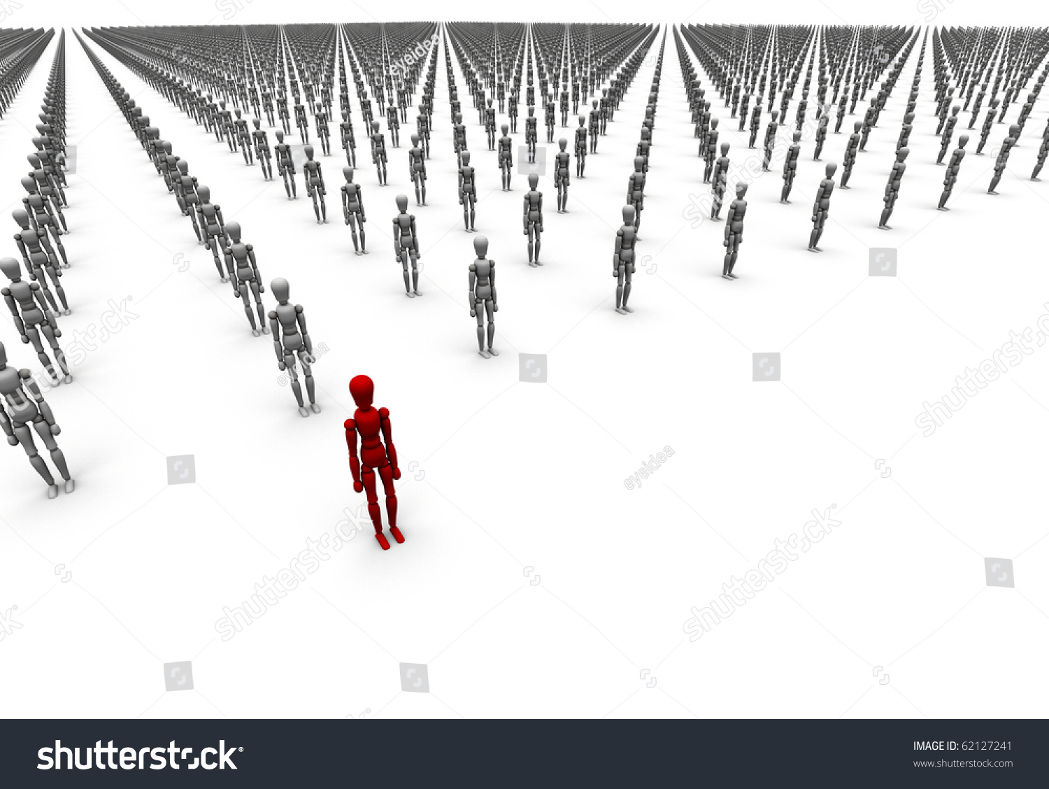 3d Mannequins One Red One Standing Stock Illustration 62127241 ...