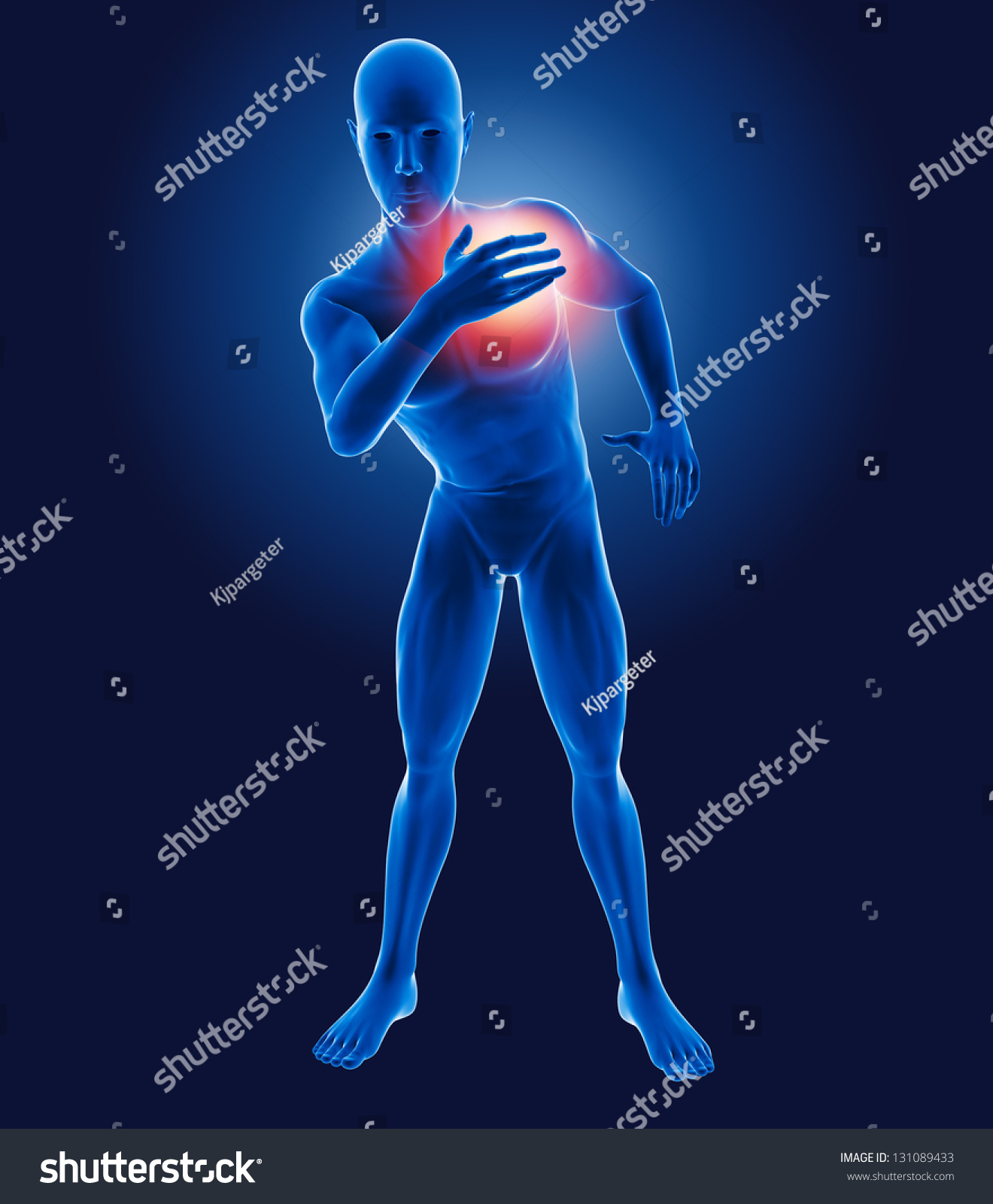 3d Medical Man With Chest Pain Stock Photo 131089433 : Shutterstock