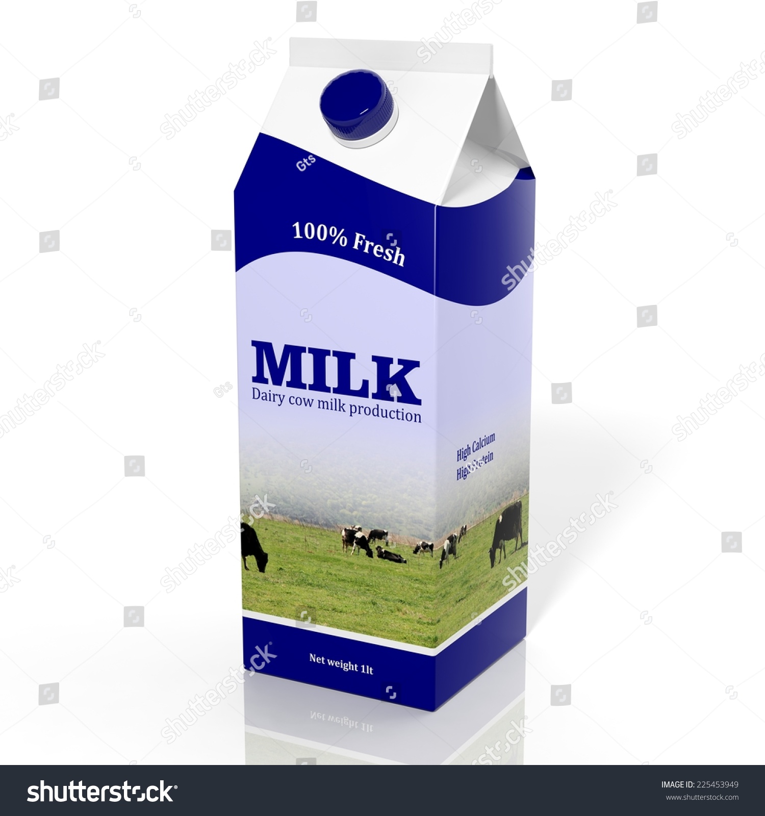 3d Milk Carton Box Isolated On Stock Illustration 225453949 - Shutterstock