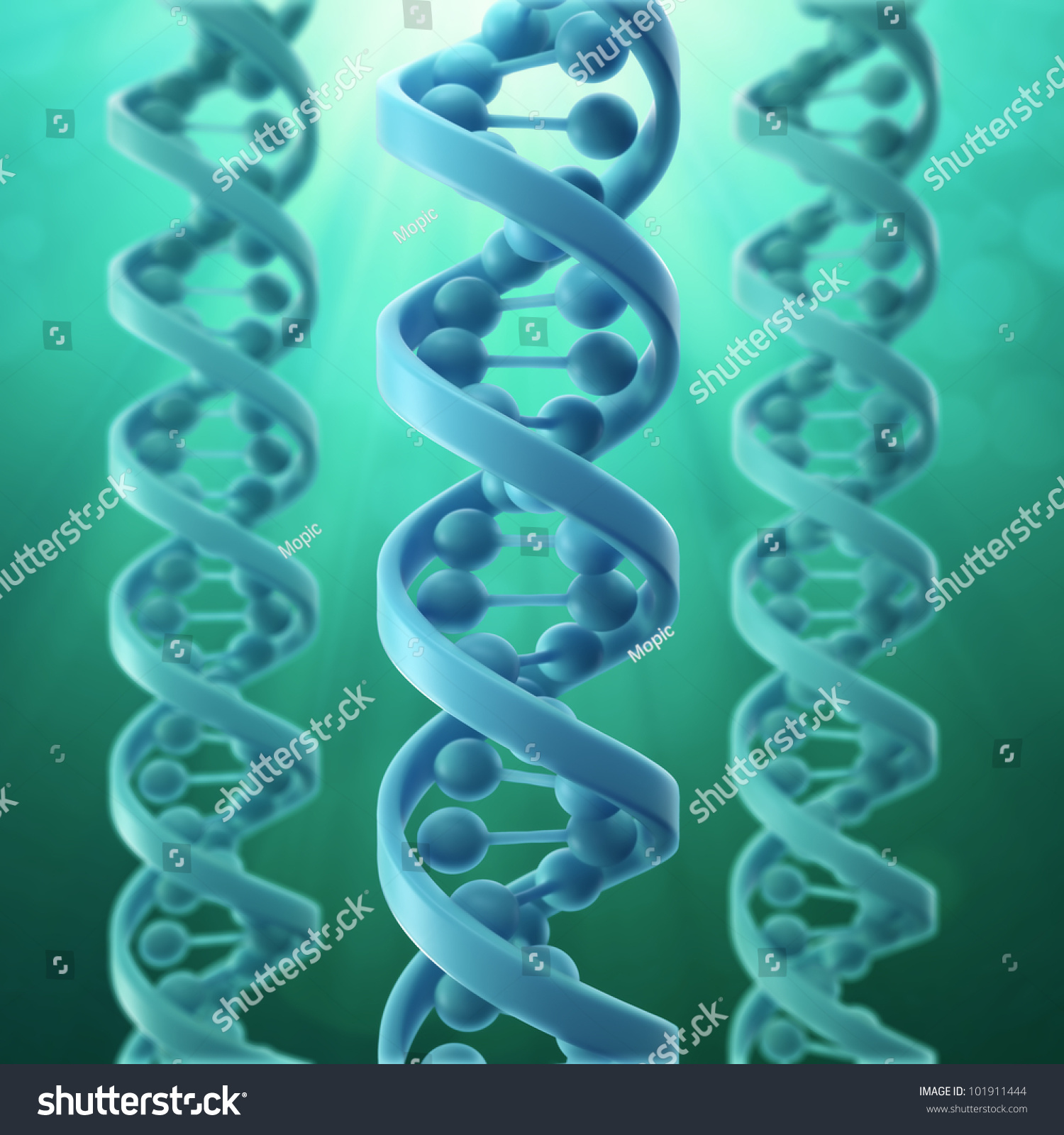 3d Model Of A Dna Strand - Genetics Background Stock Photo 101911444 ...