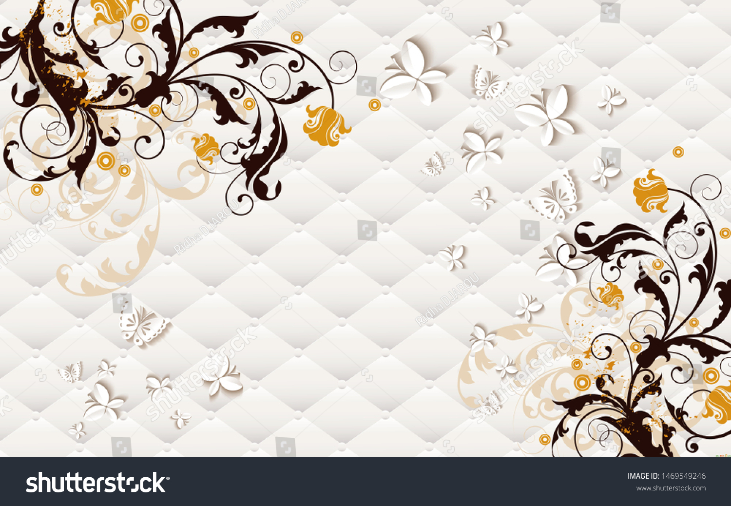 3d Mural Poster Wall Printable 300x300 Stock Illustration