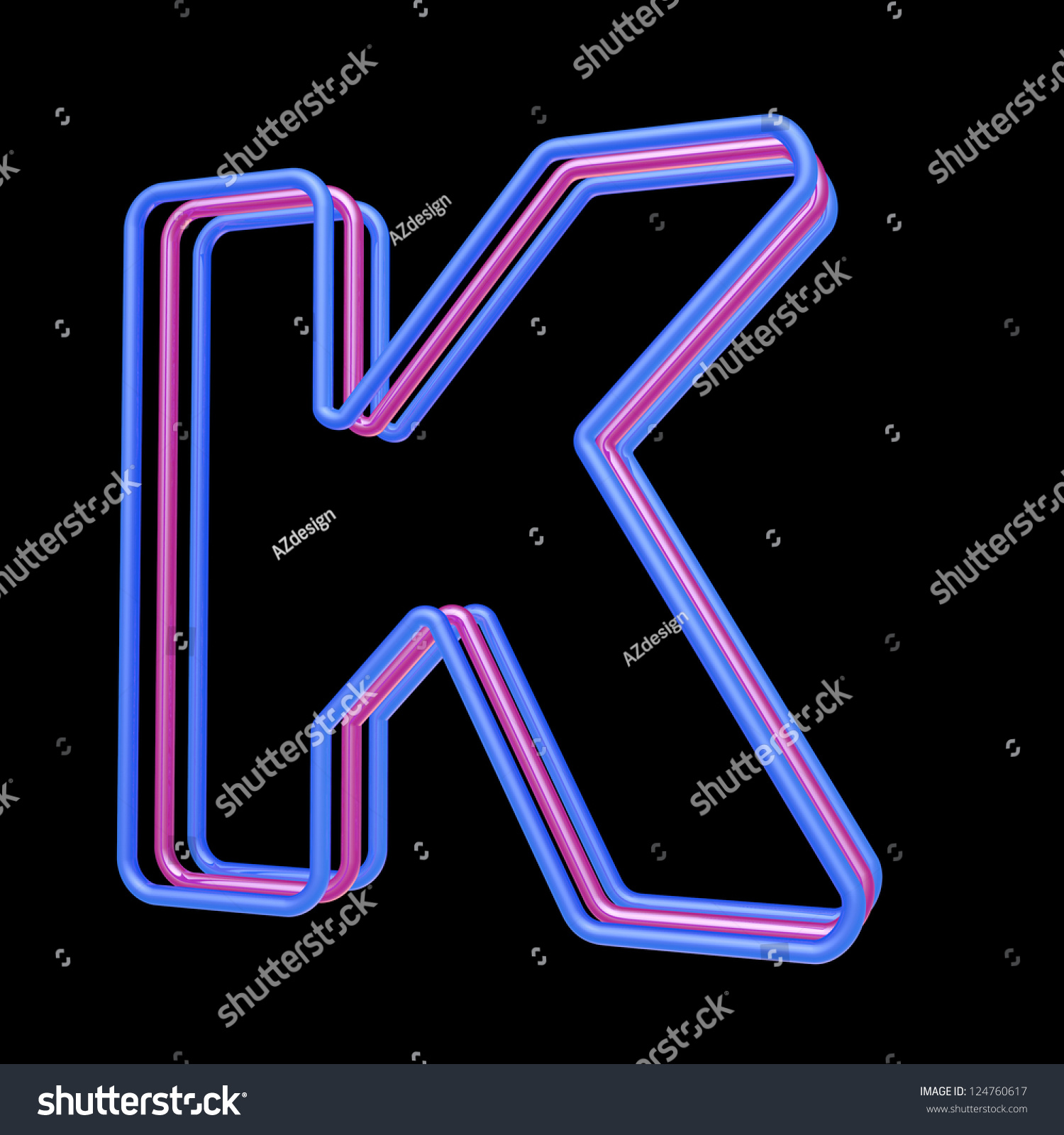 3d Neon Alphabet, Letter K Isolated On Black Background Stock Photo ...