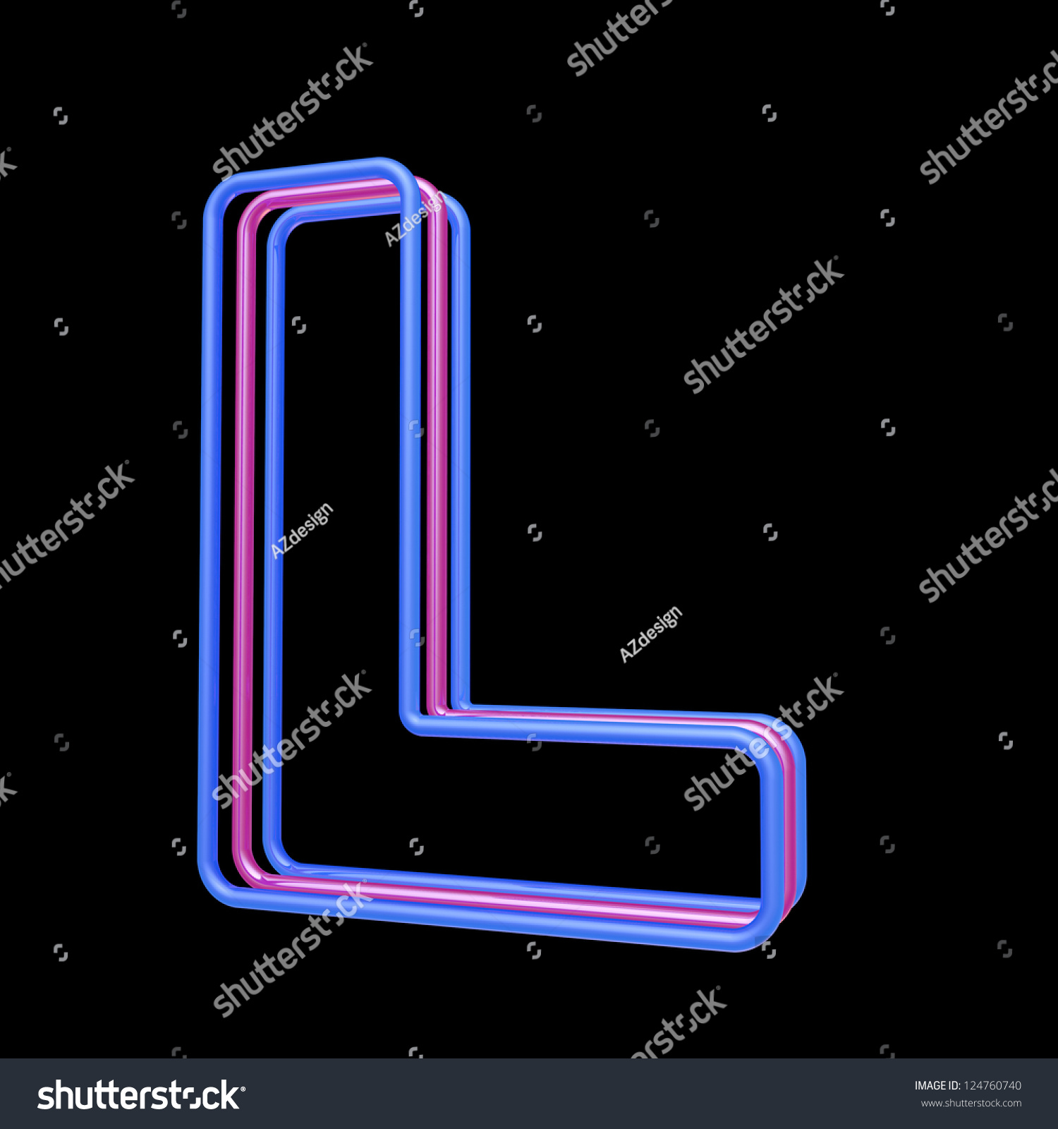 3d Neon Alphabet, Letter L Isolated On Black Background Stock Photo ...