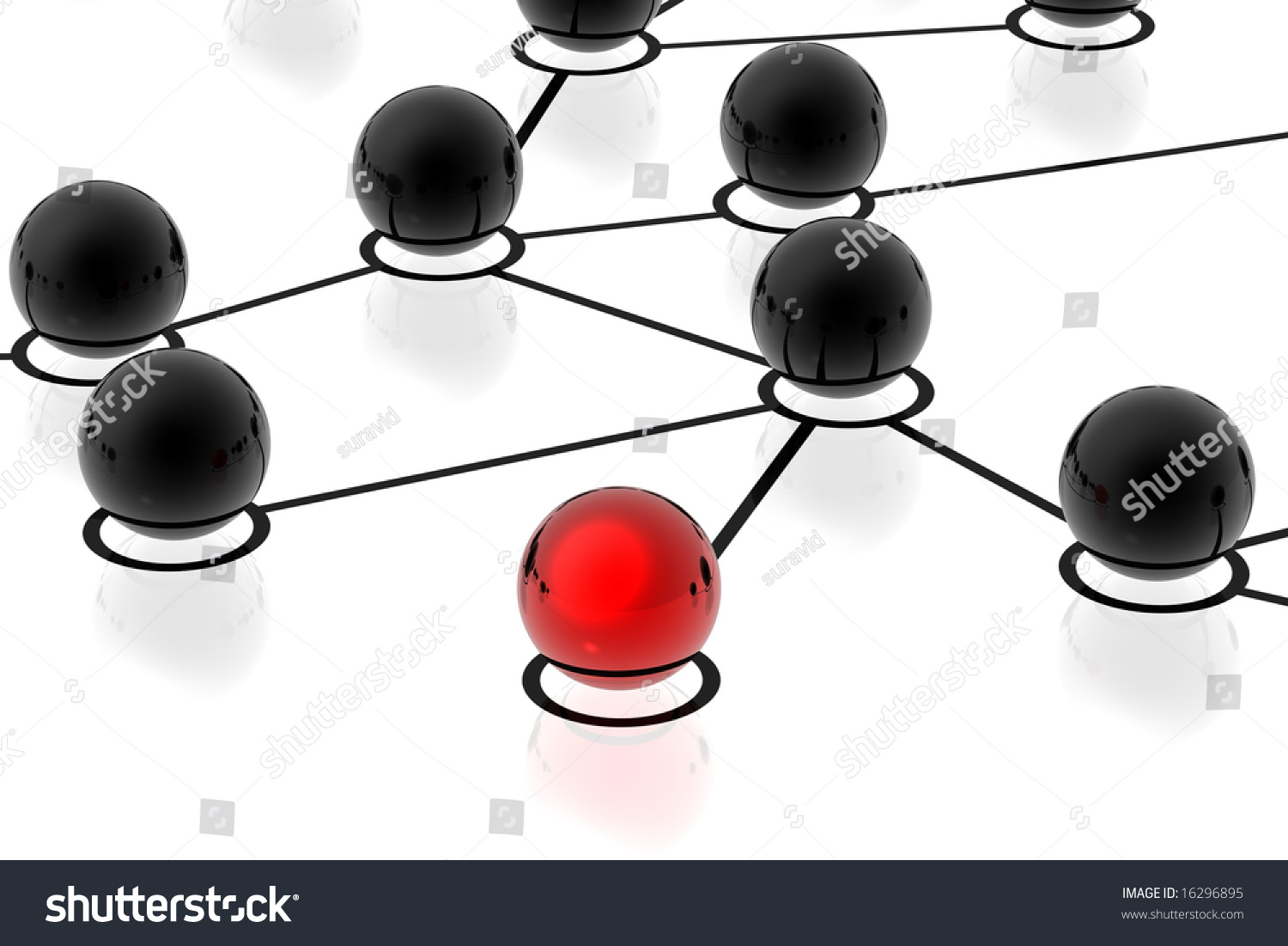 3d Network Connections Isolated White Background Stock Illustration ...