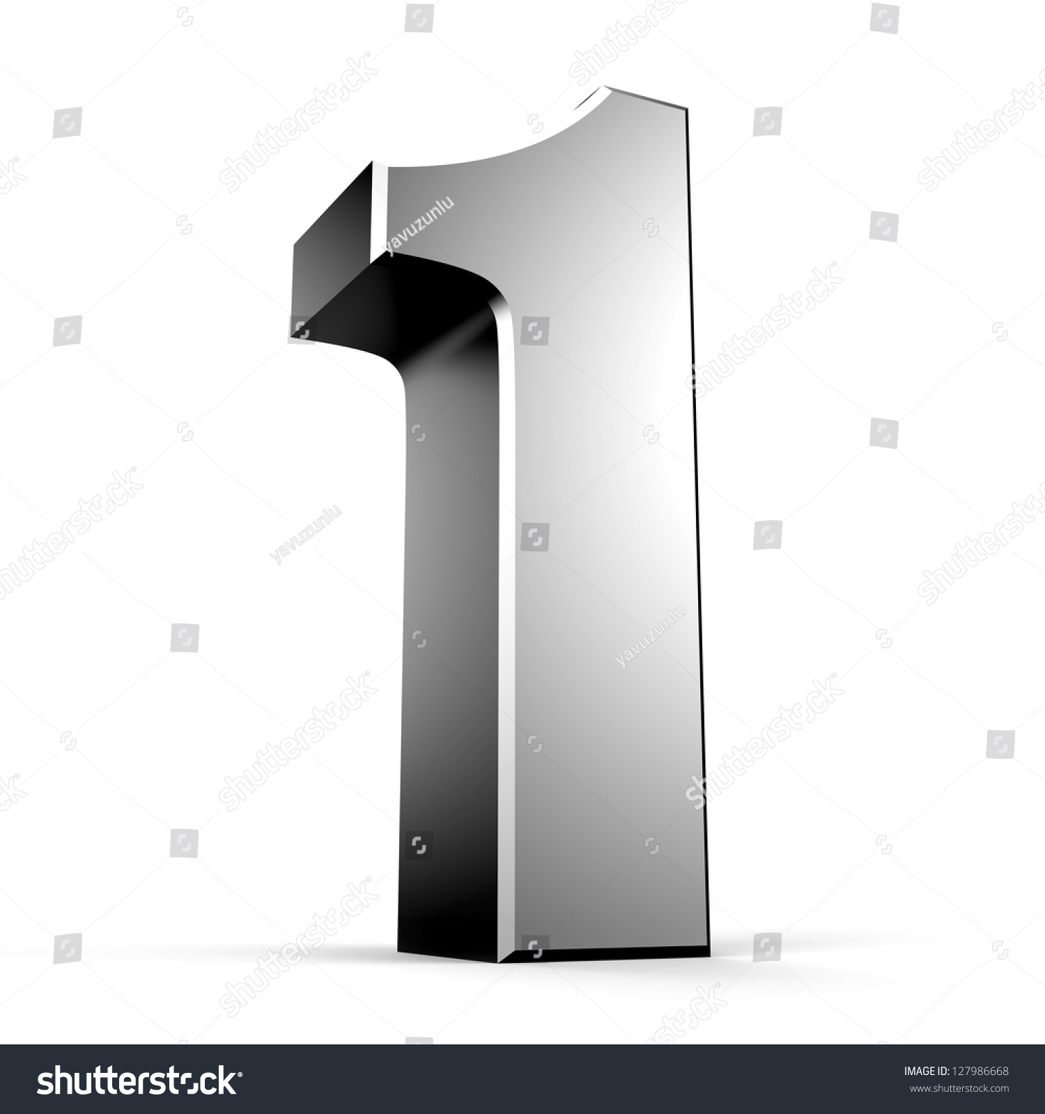 3d Number 1 From My Metal Number Collection Stock Photo 127986668 ...