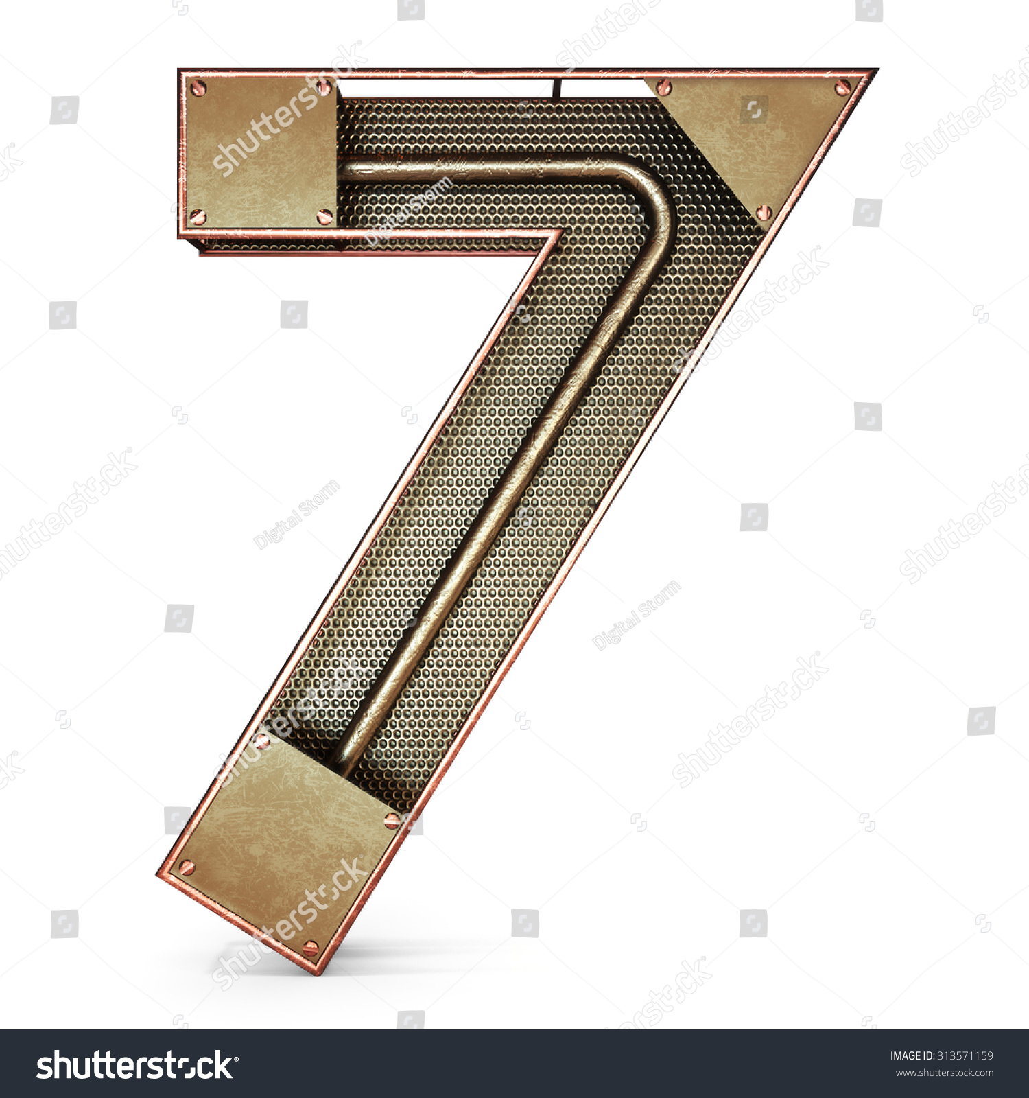 3d Number Seven 7 Symbol Rustic Stock Illustration 313571159 - Shutterstock