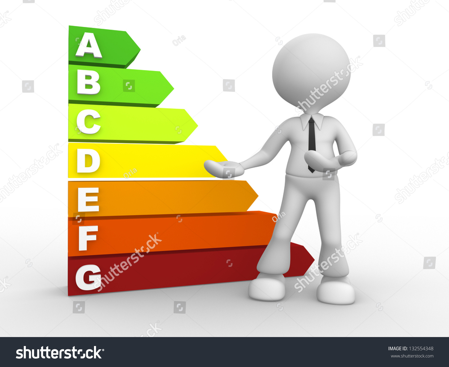 3d People - Man, Person And A Energy Chart With Clipping Path. Energy ...