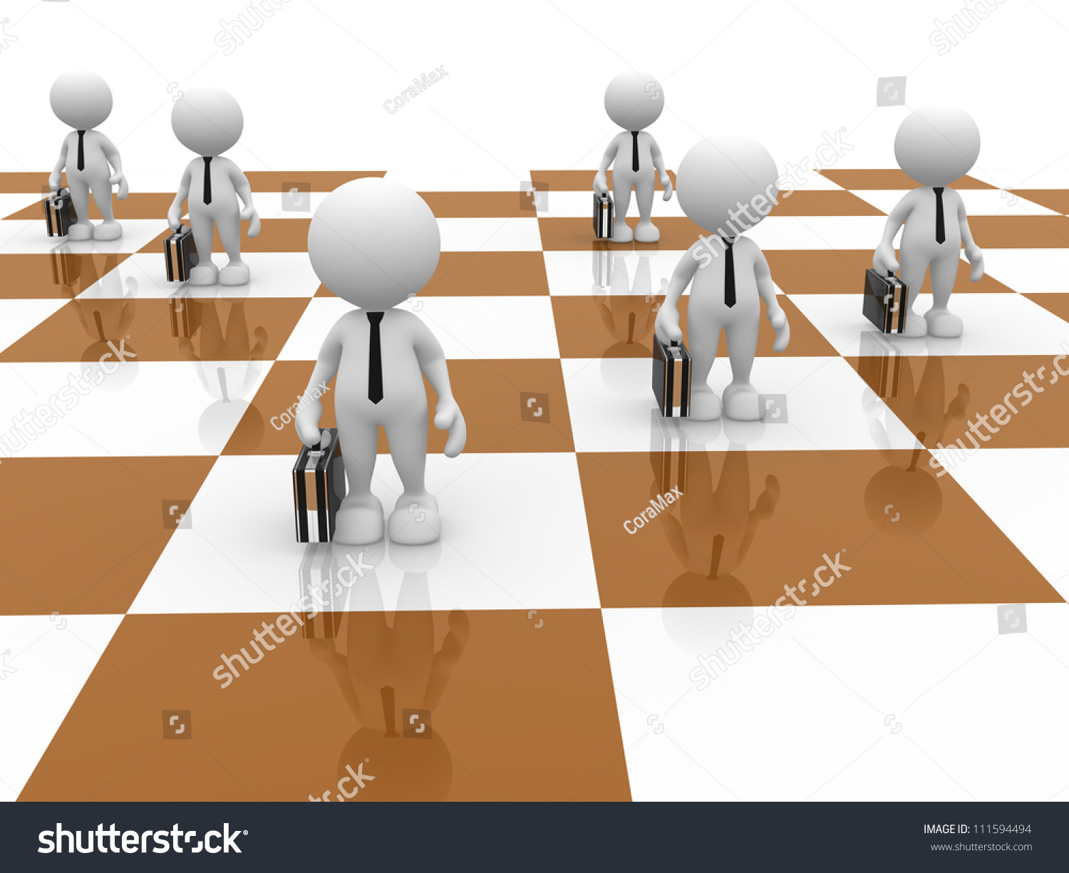 3d People - Man, Person As Pawns On Chess Board. Stock Photo 111594494 ...