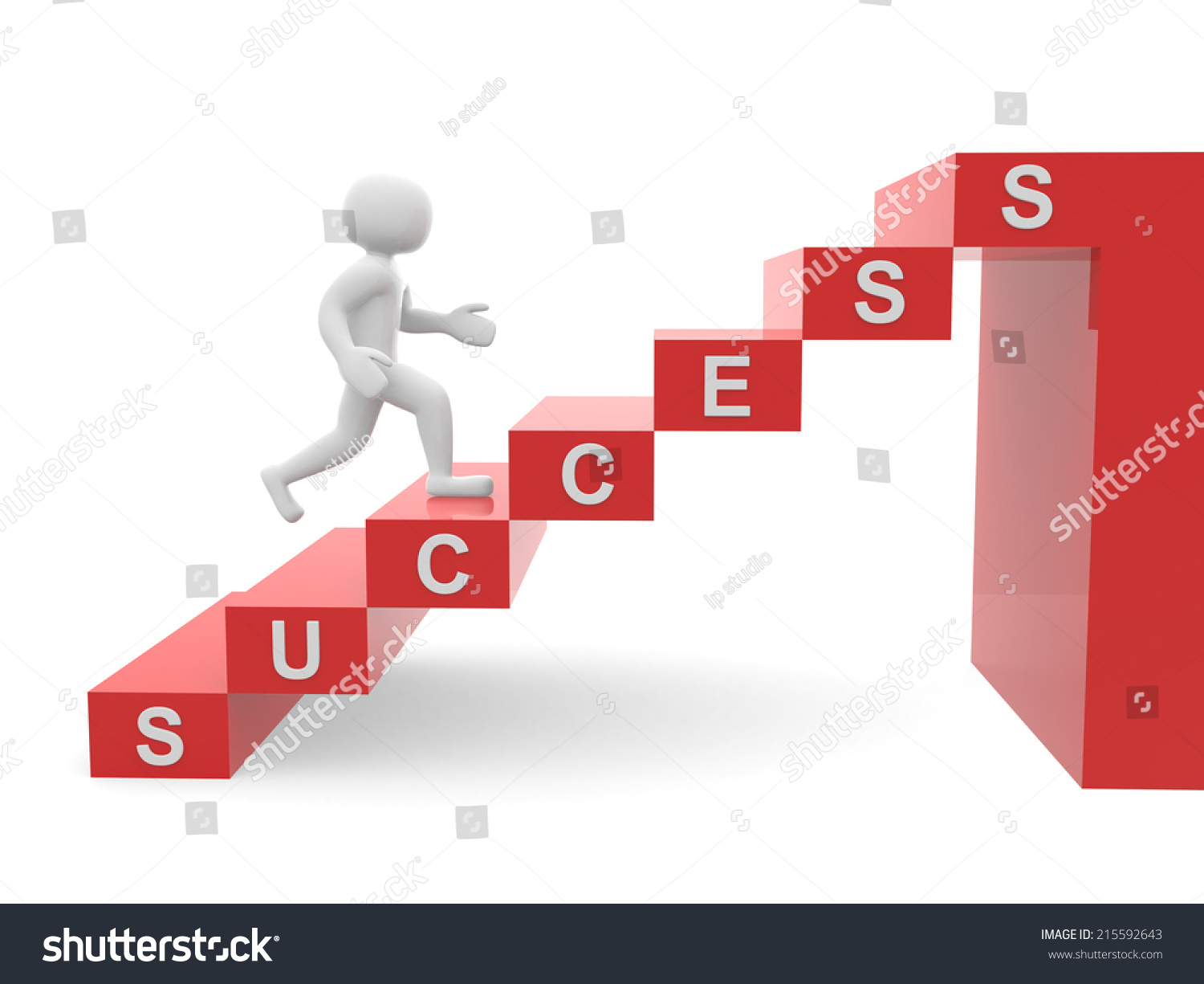 3d People Man Person Climbing Stairs Stock Illustration 215592643 ...