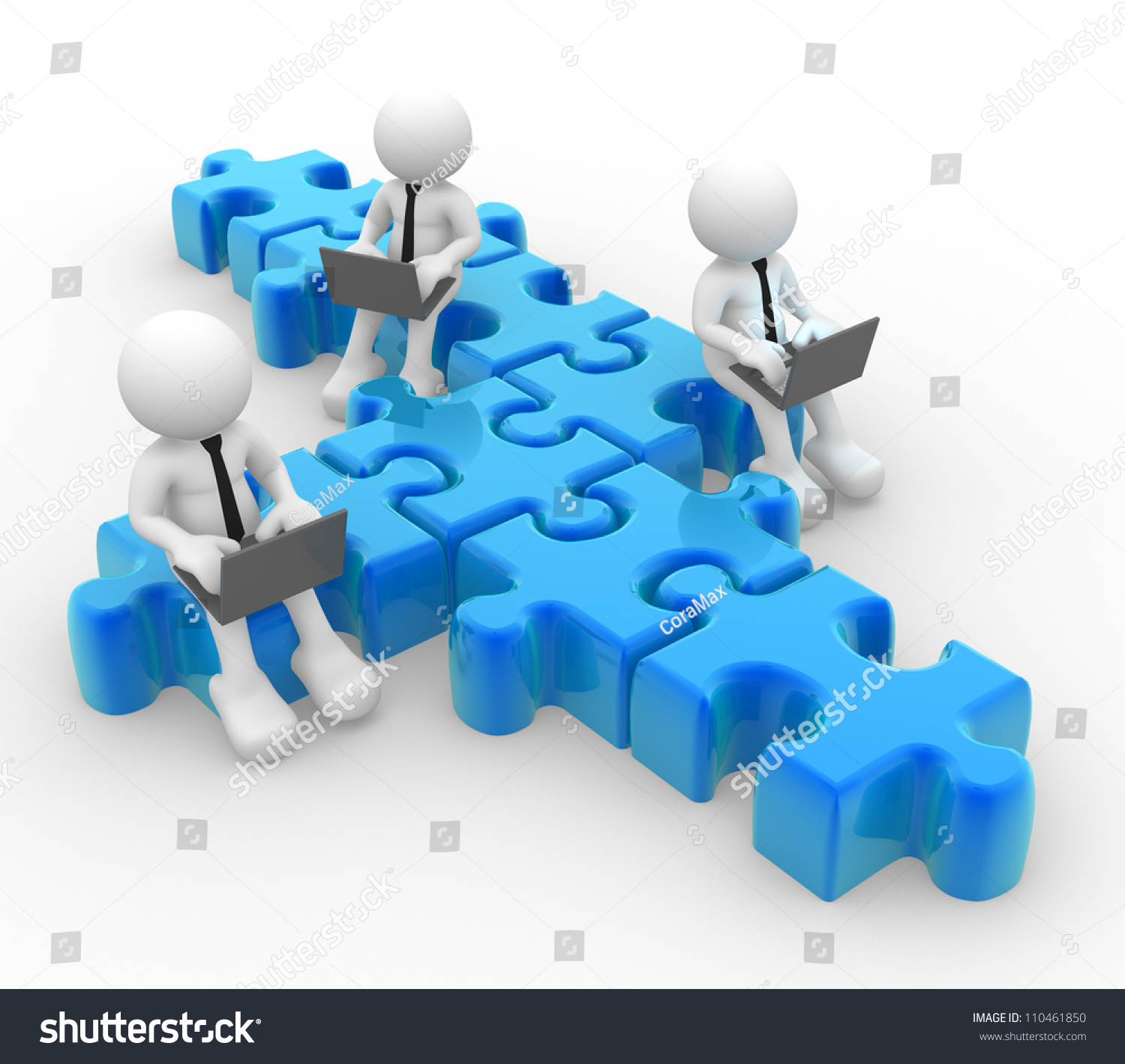 3d People Men Person Laptop Pieces Stock Illustration 110461850 ...